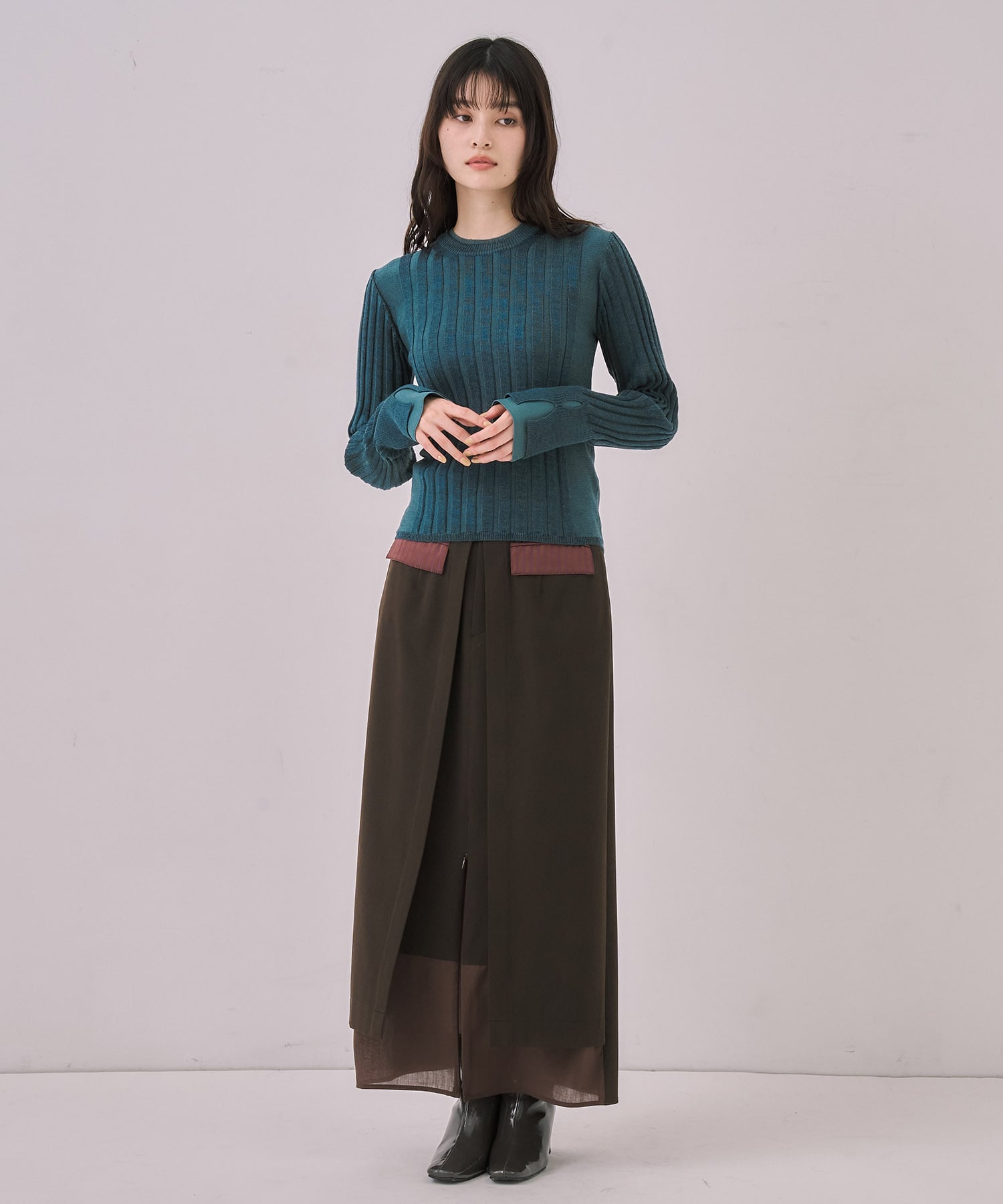 リップルレイヤーニット