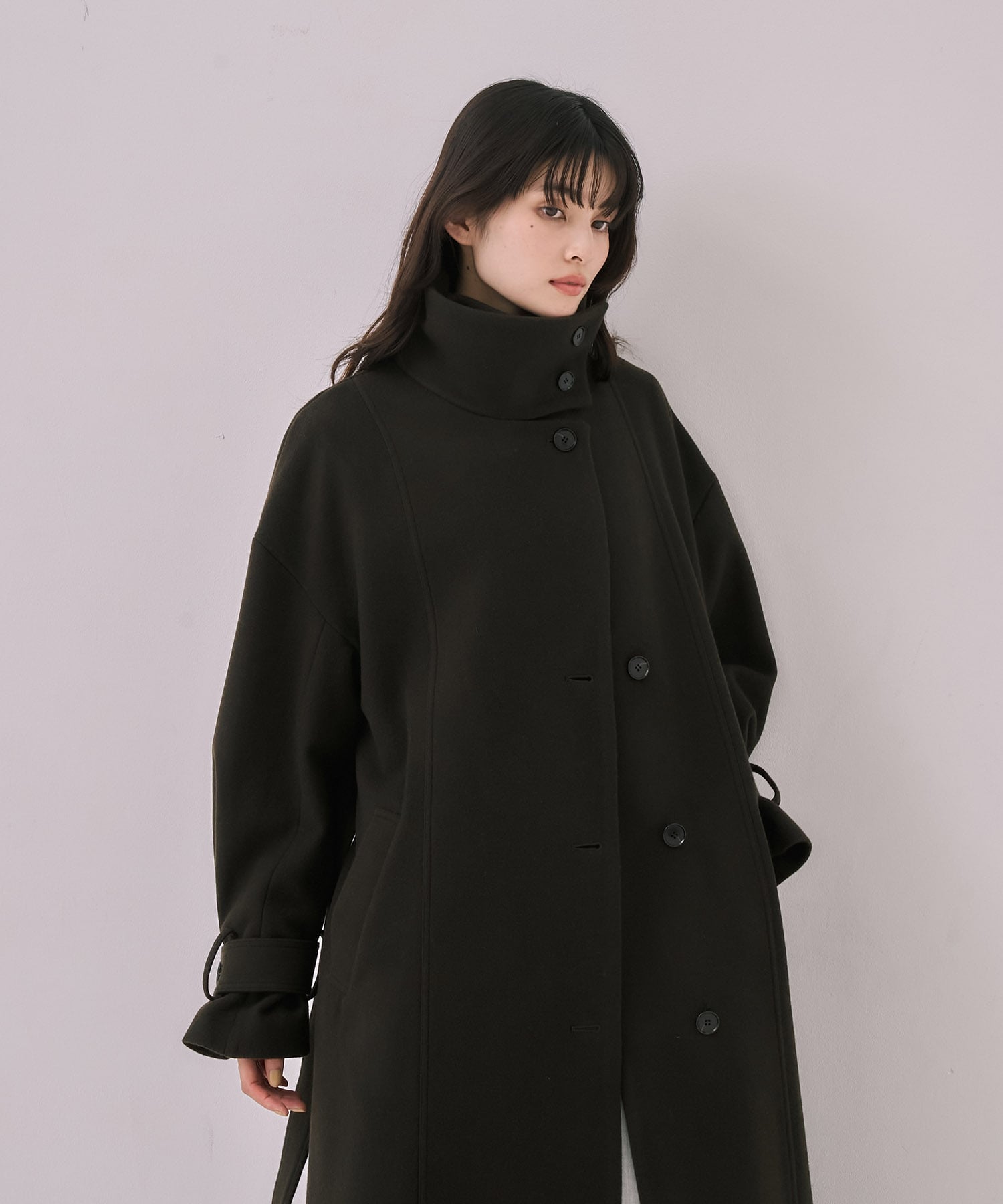 〈再入荷〉スタンドカラーロングコート