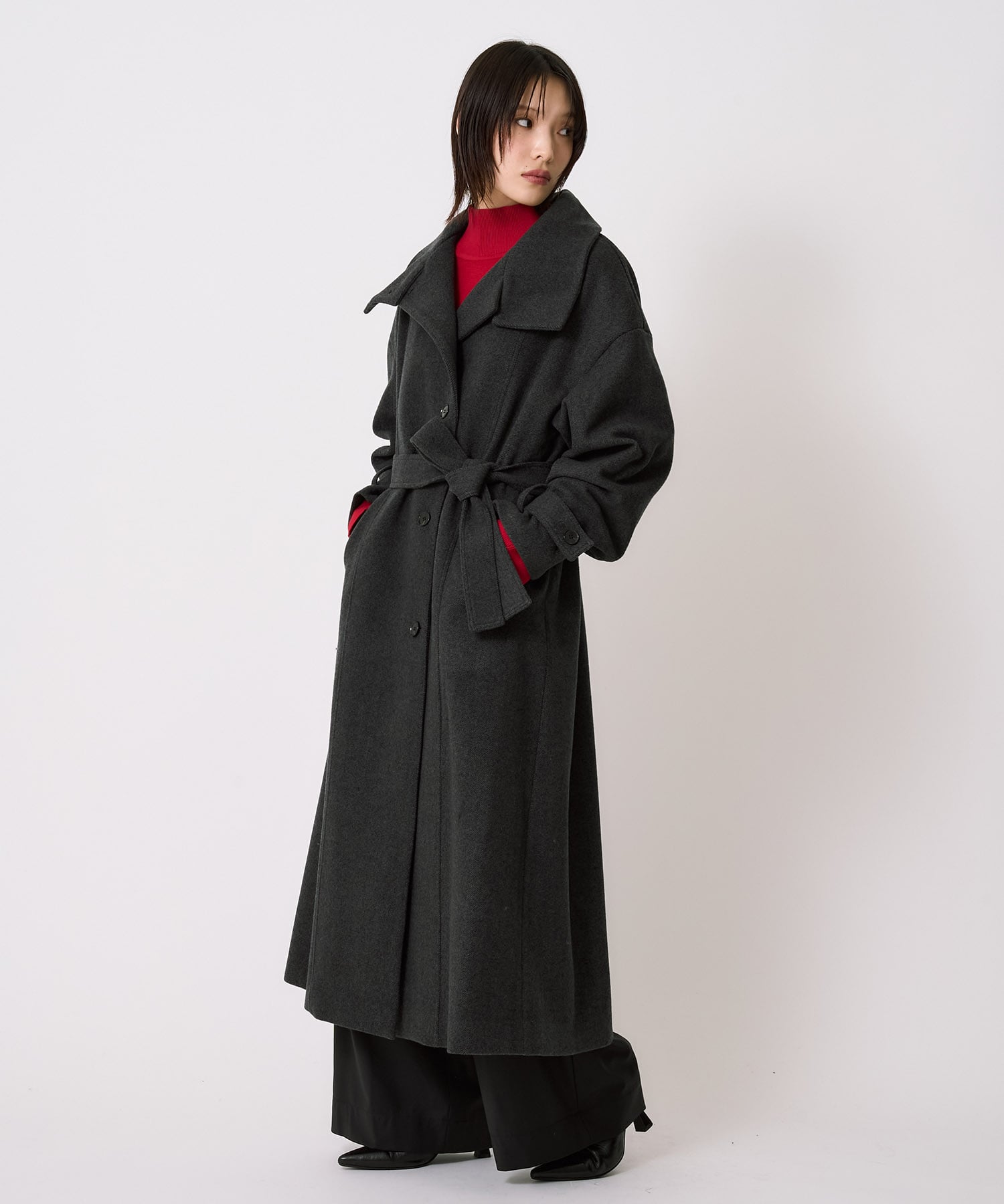 【WEB先行発売】スタンドカラーロングコート