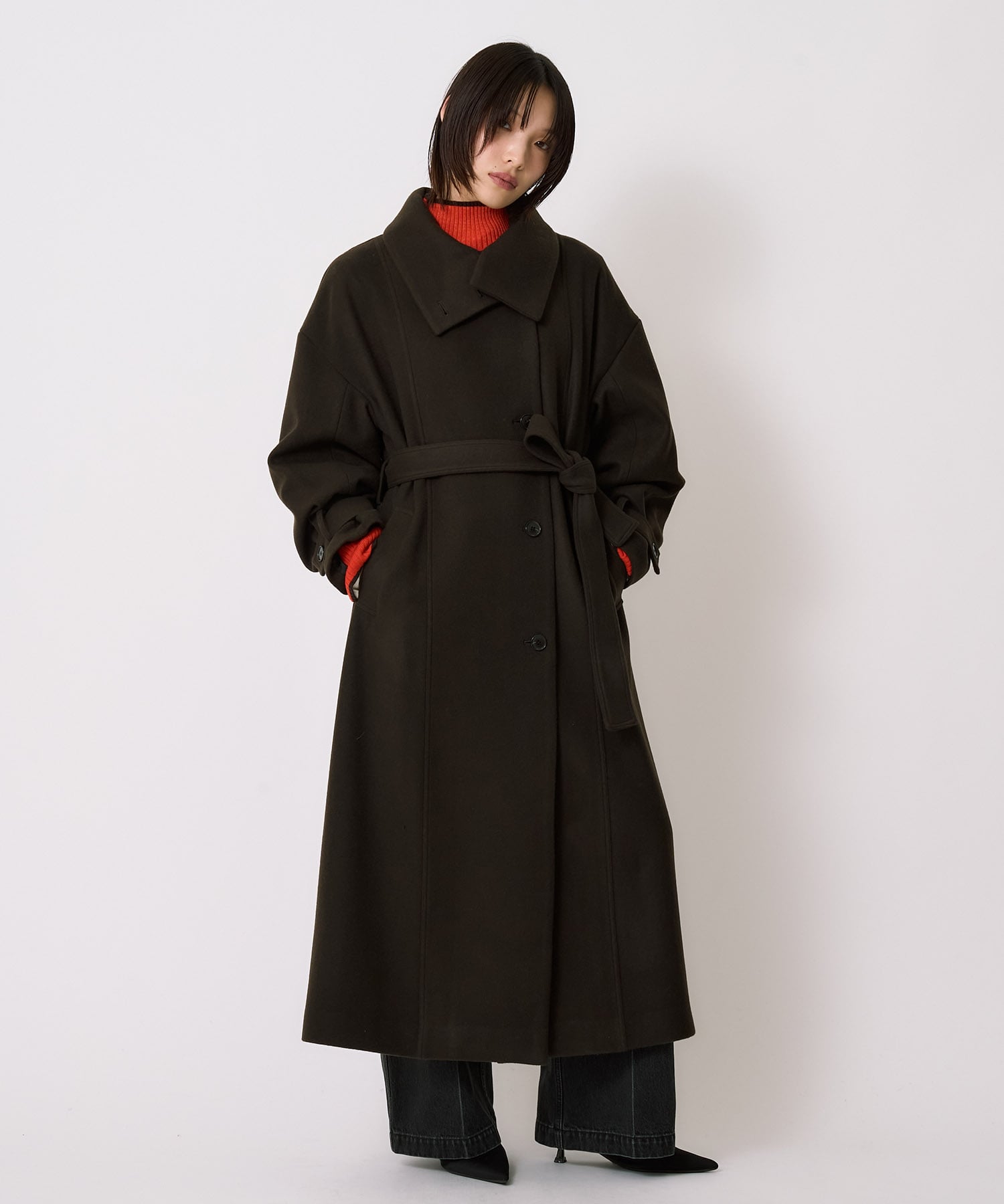 【WEB先行発売】スタンドカラーロングコート