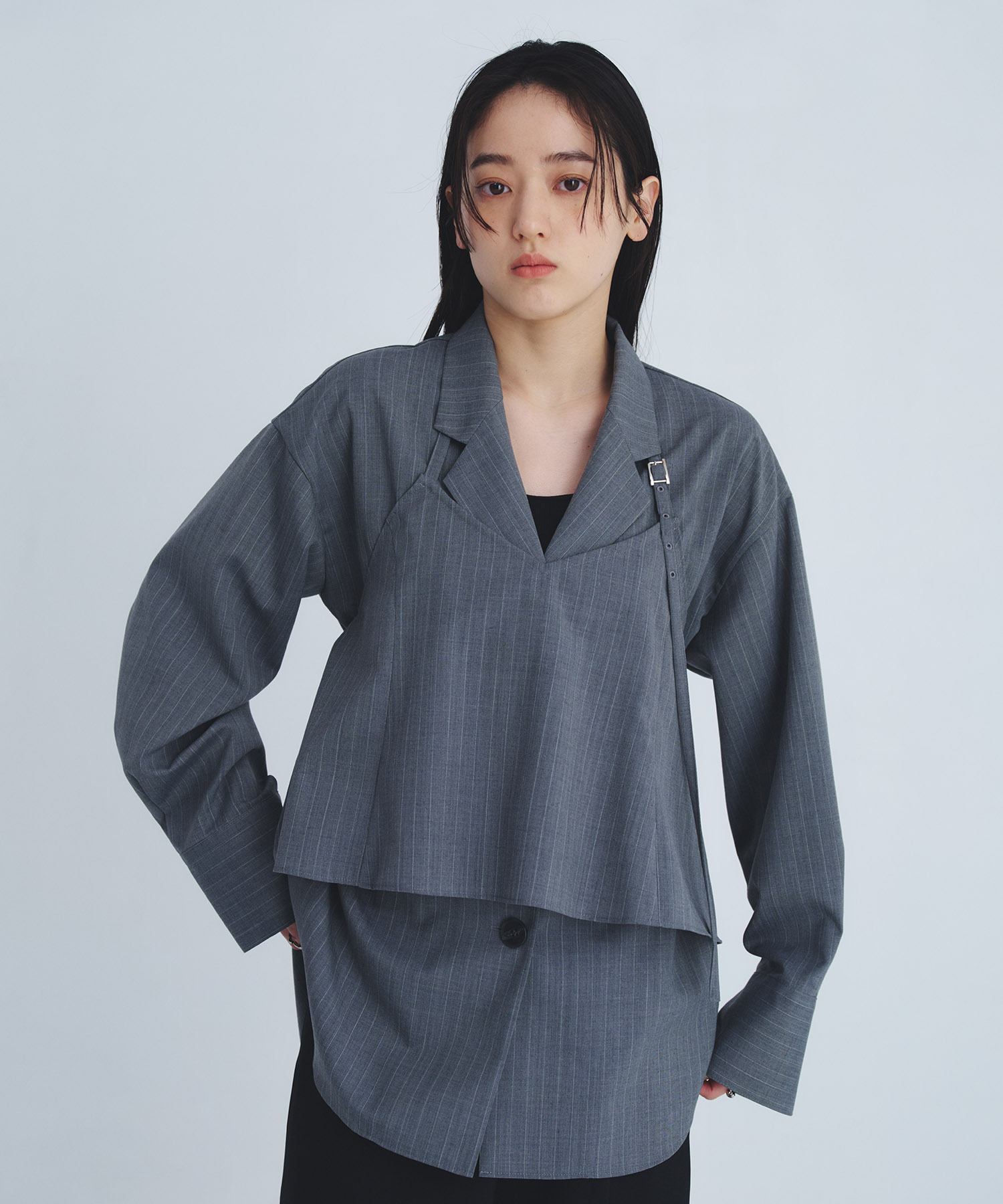 レイヤードテーラーカラーシャツ