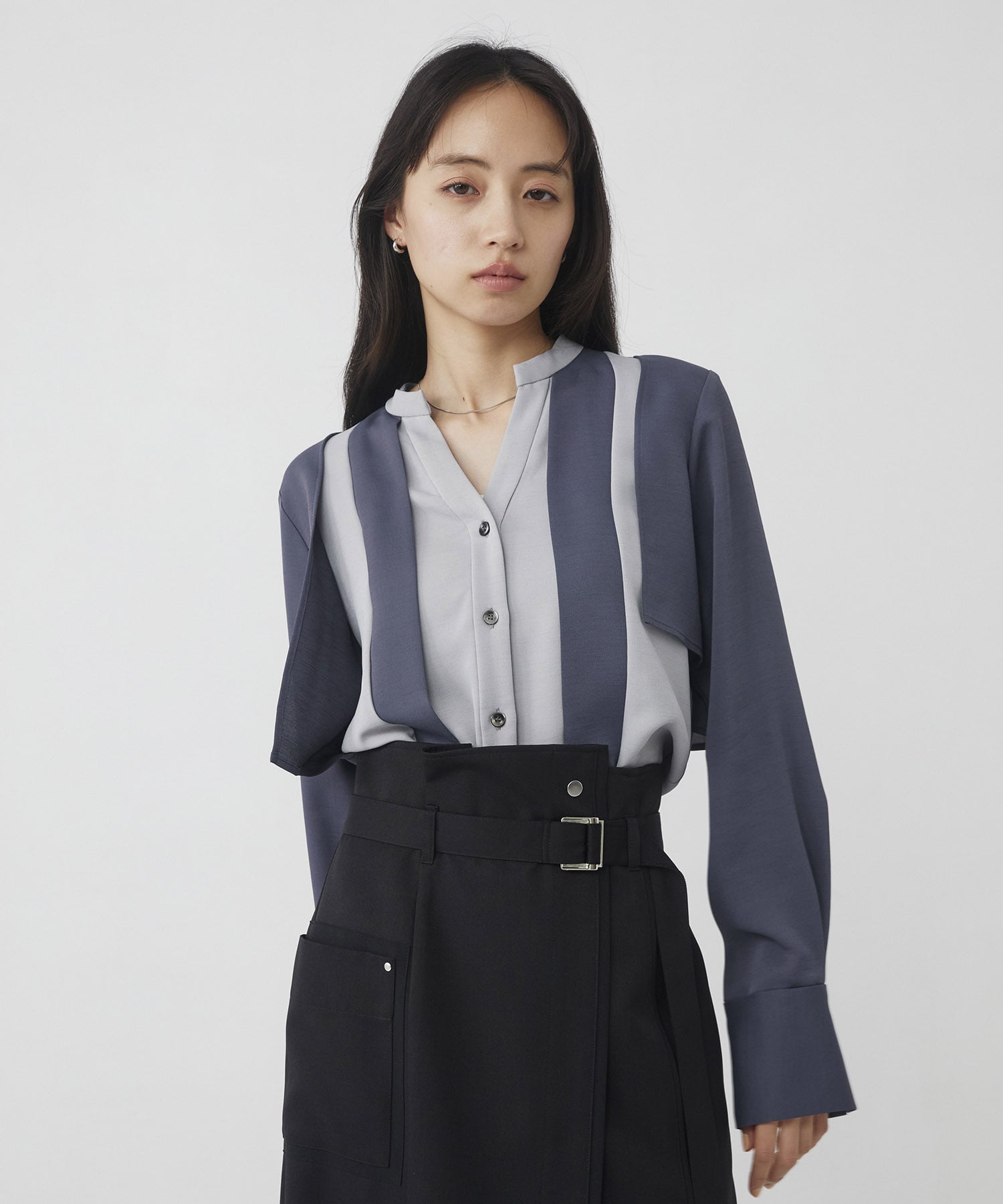 【WEB限定】レイヤードバイカラーブラウス