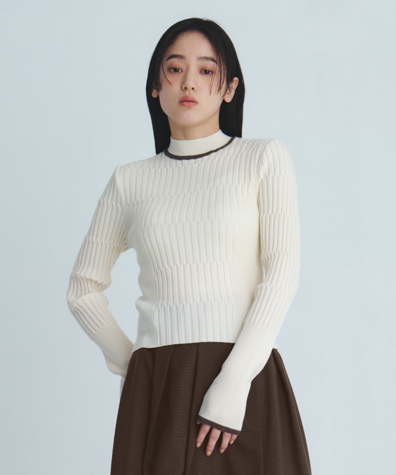 リップルボーダーニット