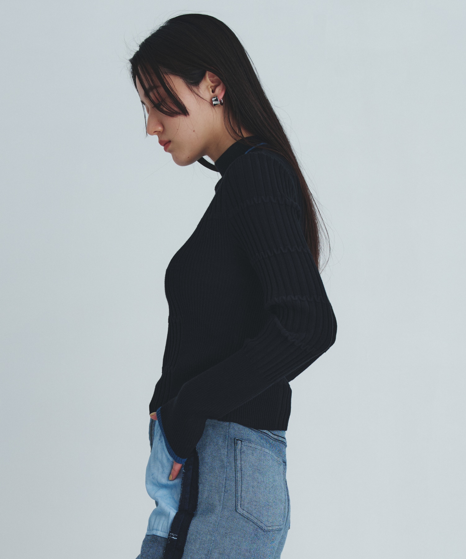 リップルボーダーニット