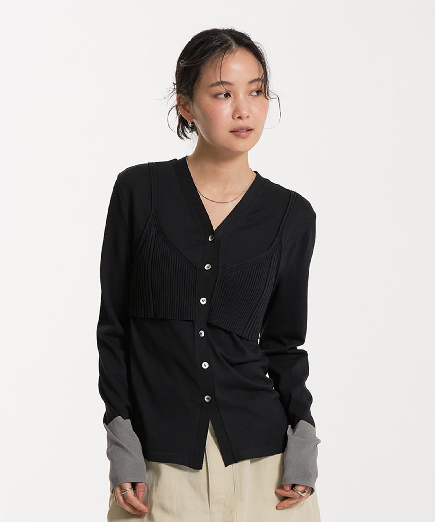 〈残りわずか〉レイヤードビスチェカーデプルオーバー