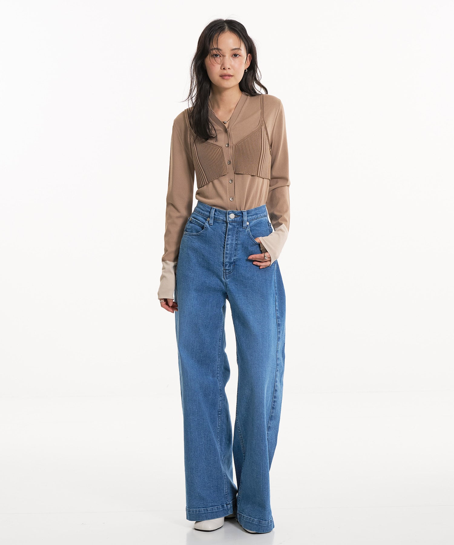 レイヤードビスチェカーデプルオーバー