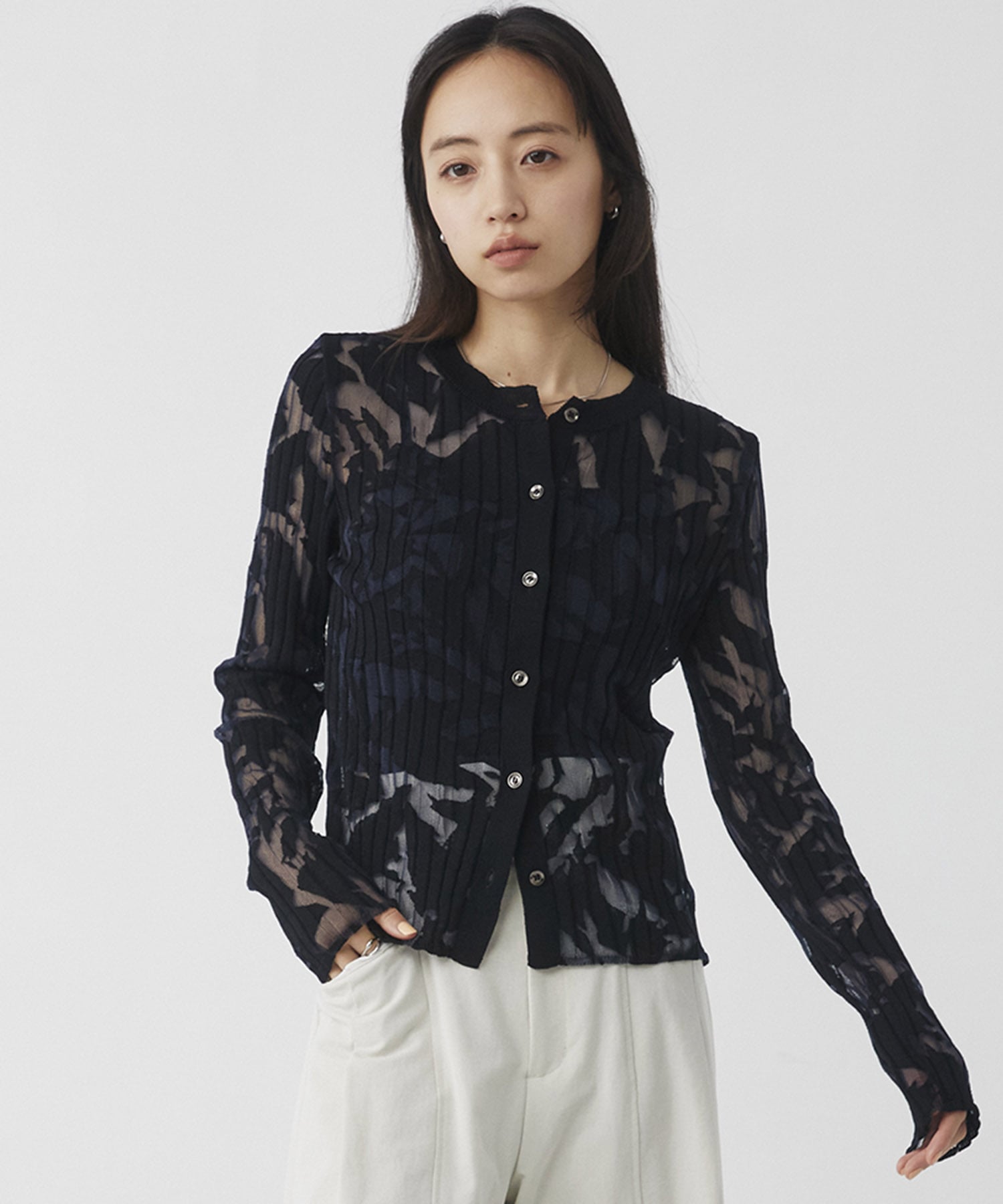 オパールニットカーデプルオーバー