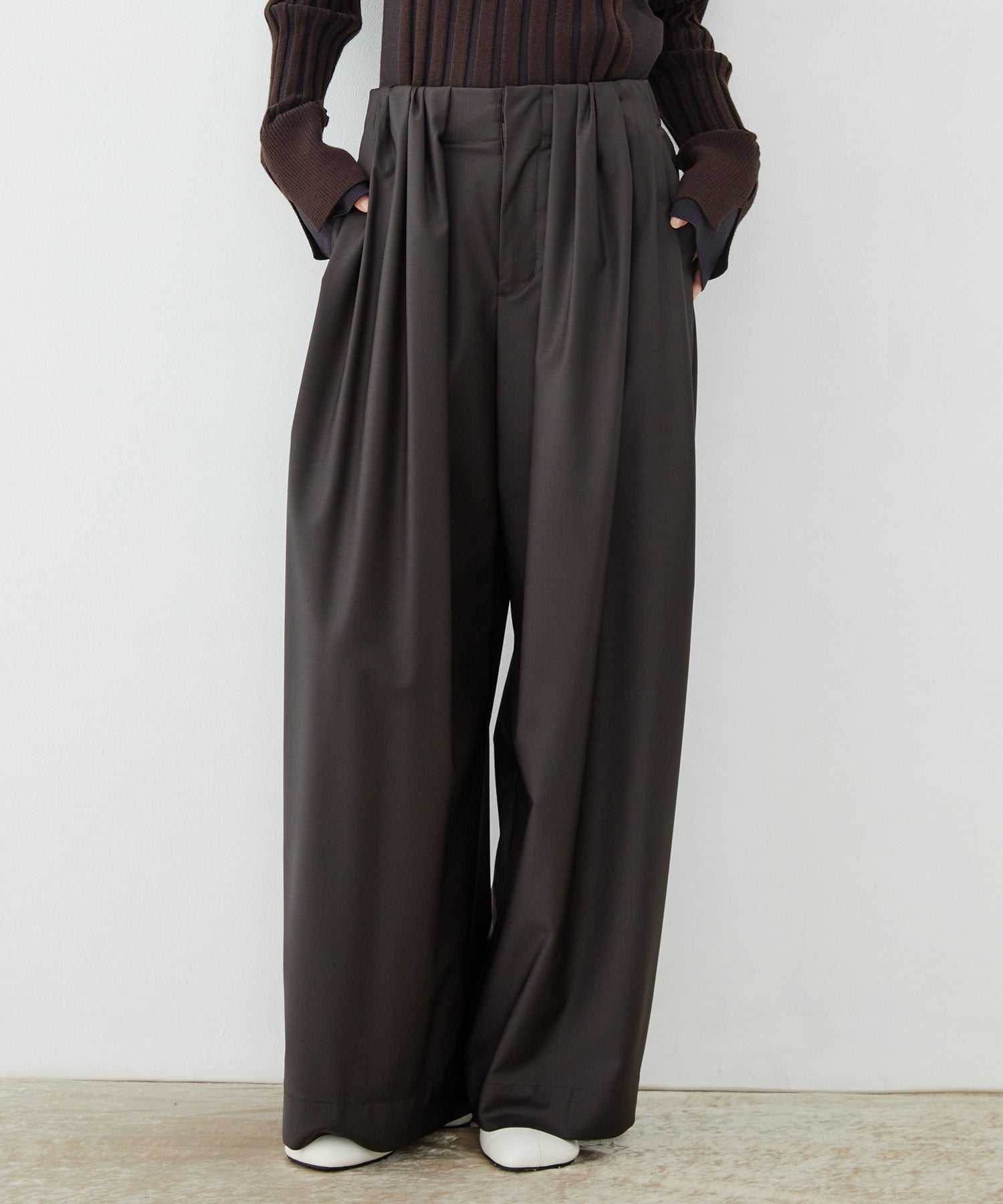 Super120s Wool Relax Trousers
