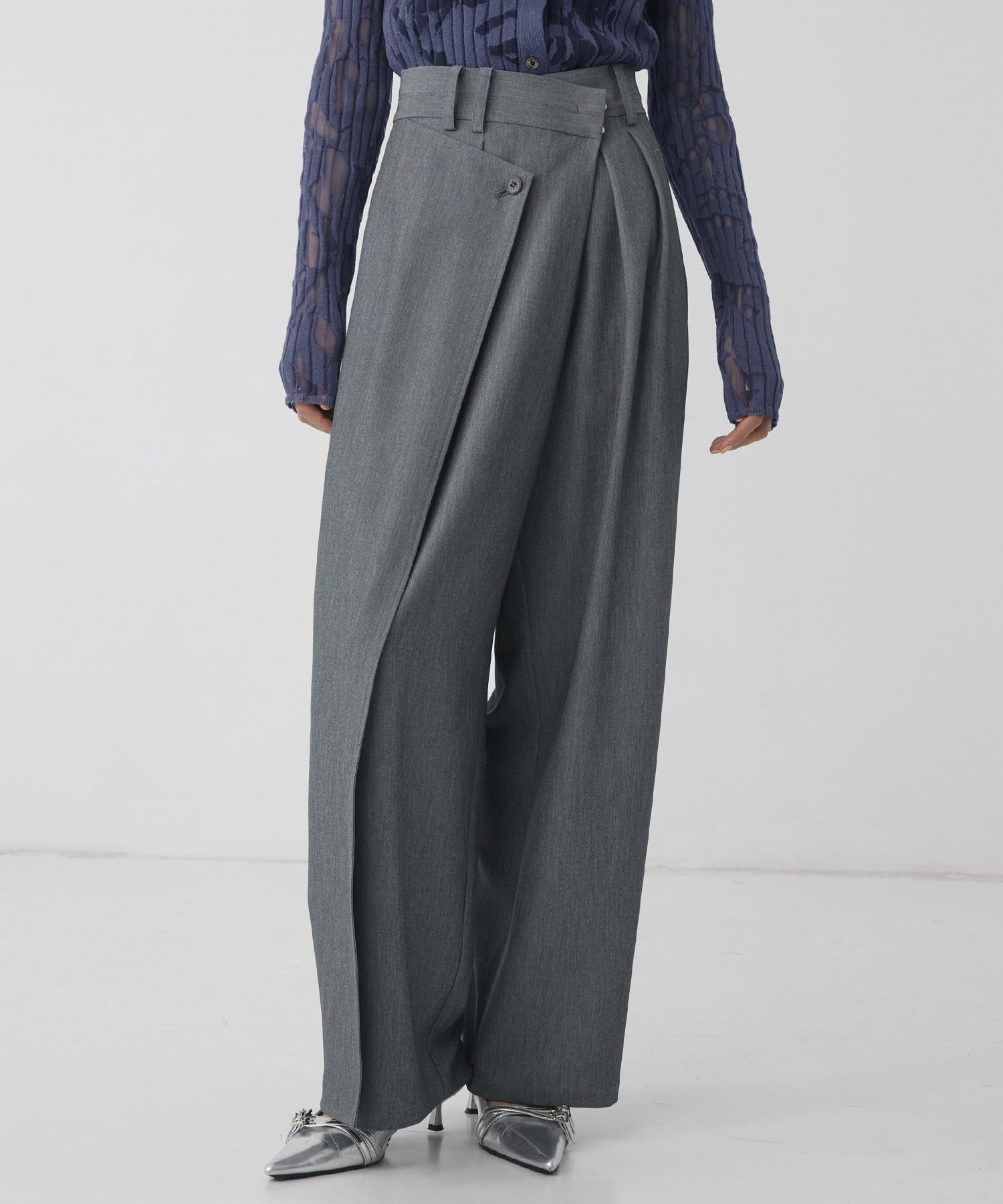 アシメタックホックワイドパンツ