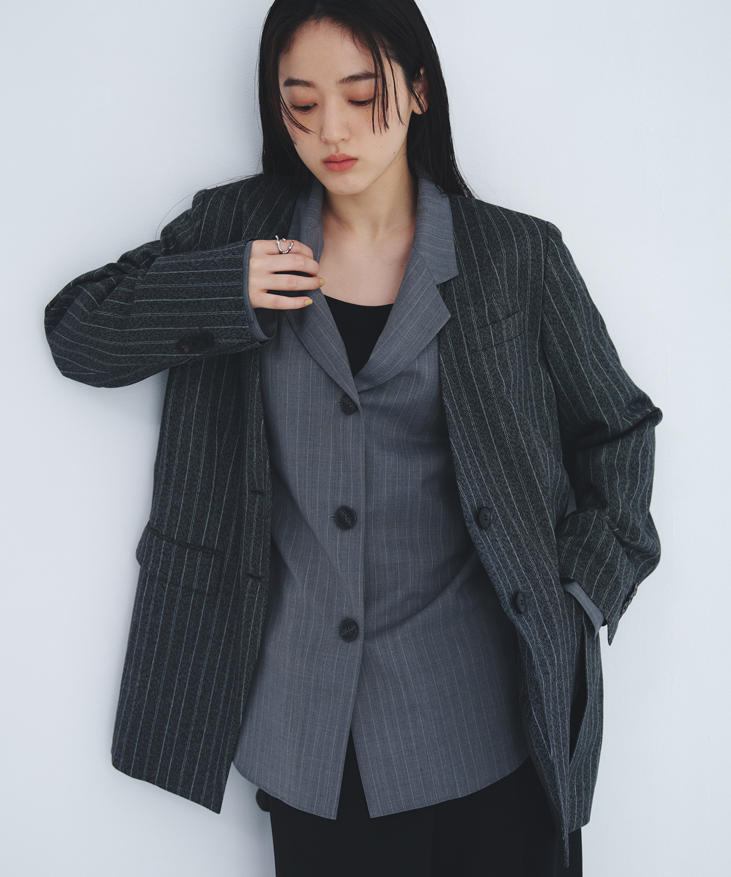 スタンドカラーテーラードジャケット