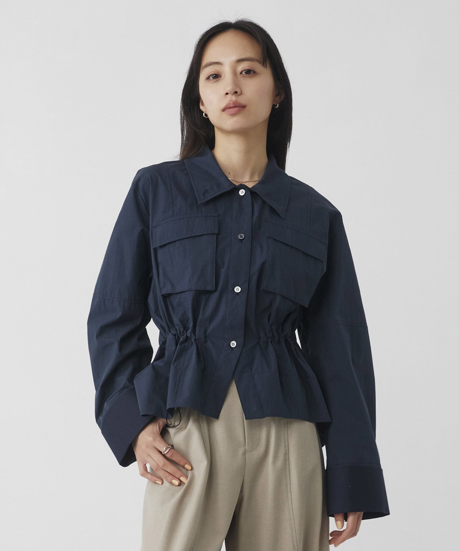 スタンドカラーシャツブルゾン