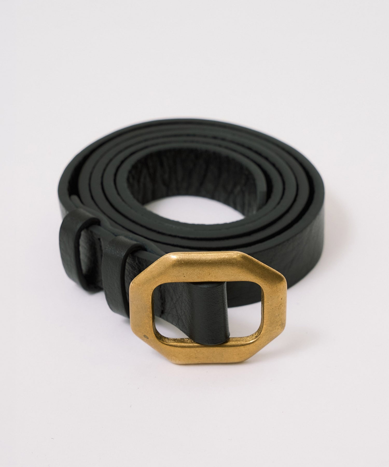 〈再入荷〉Octagon Buckle Leather Belt