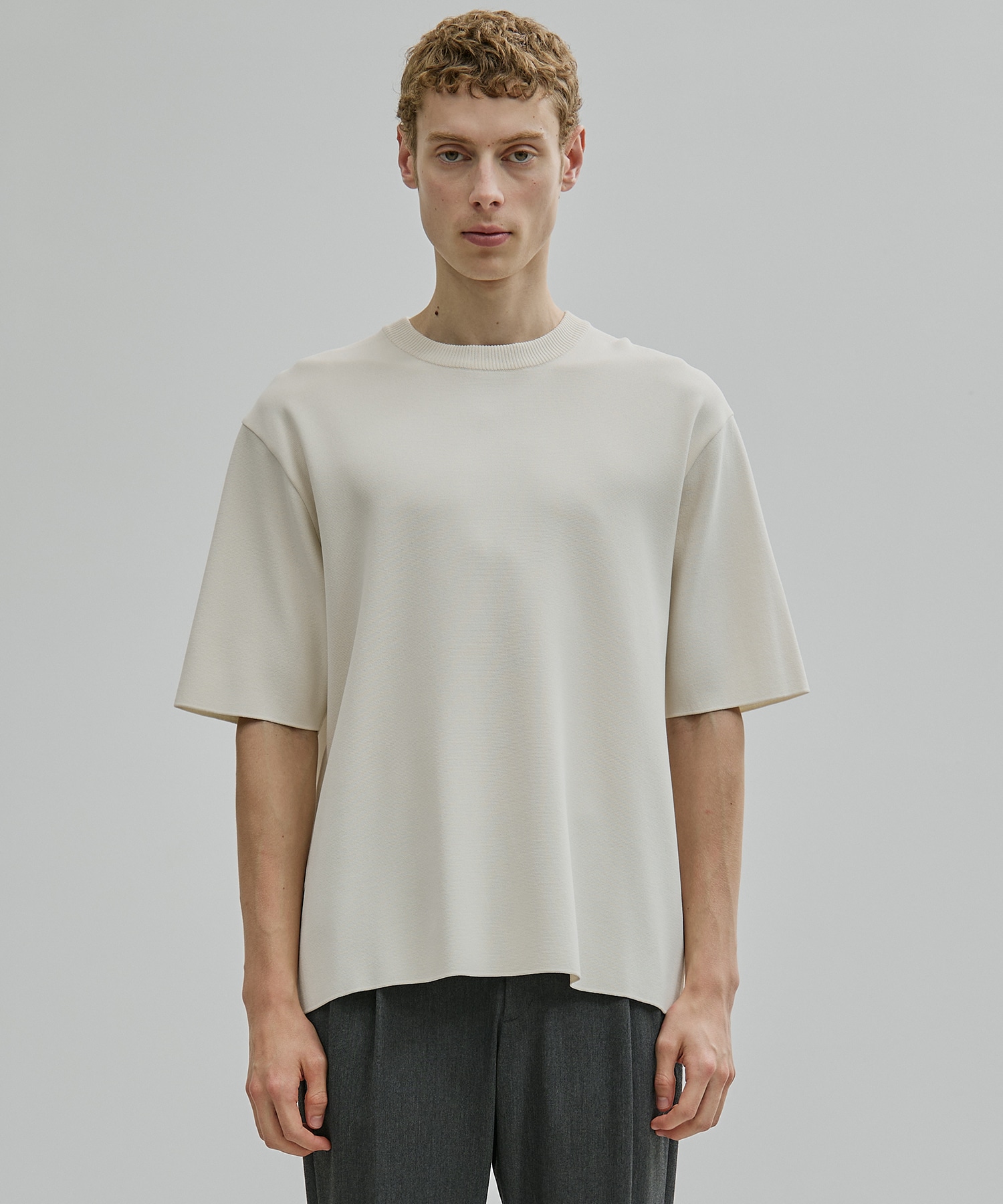 18G サーブルストレッチクルーネックニットTEE