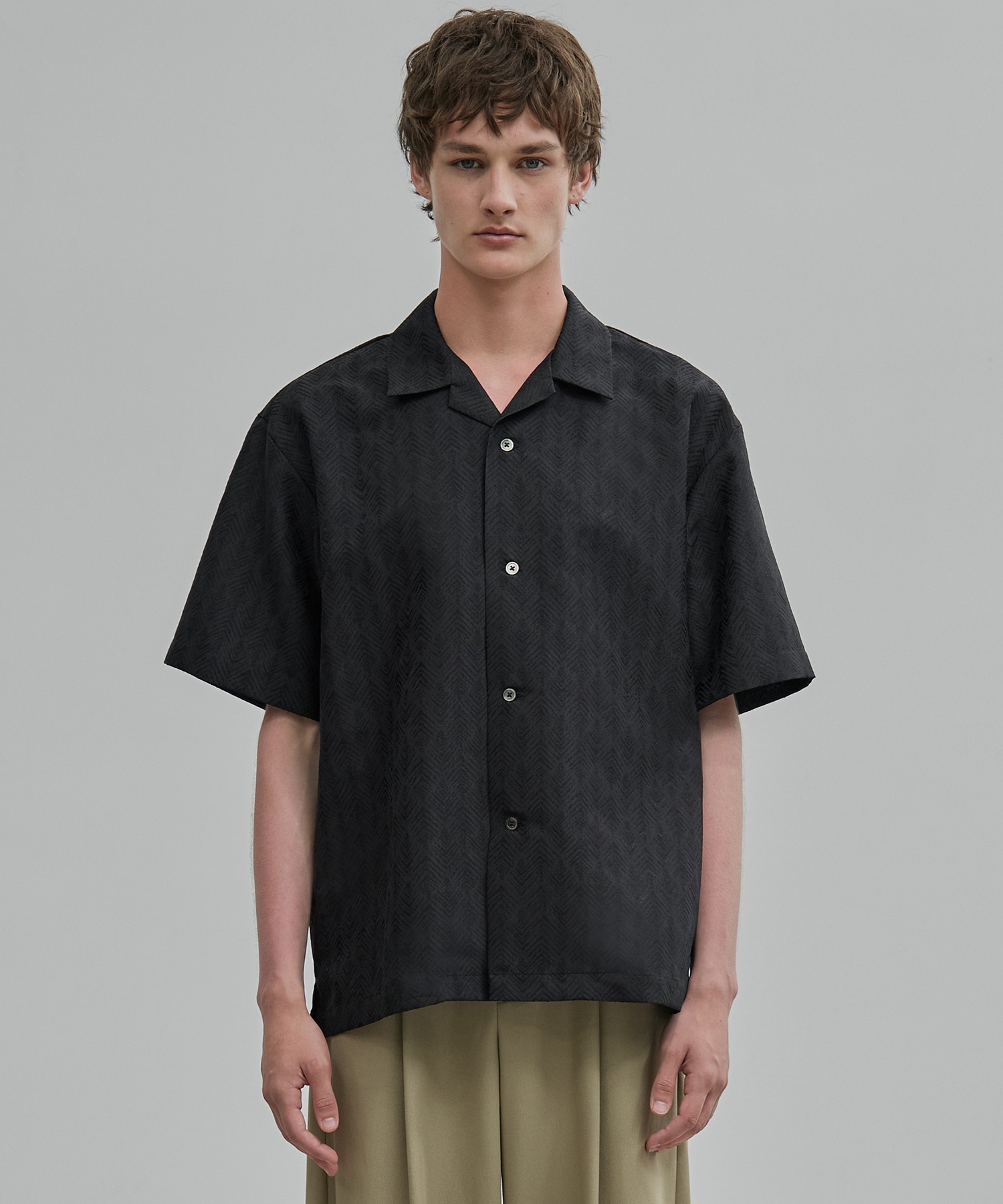 〈新発売〉ヘリンボーンジャガードシャツ S/S