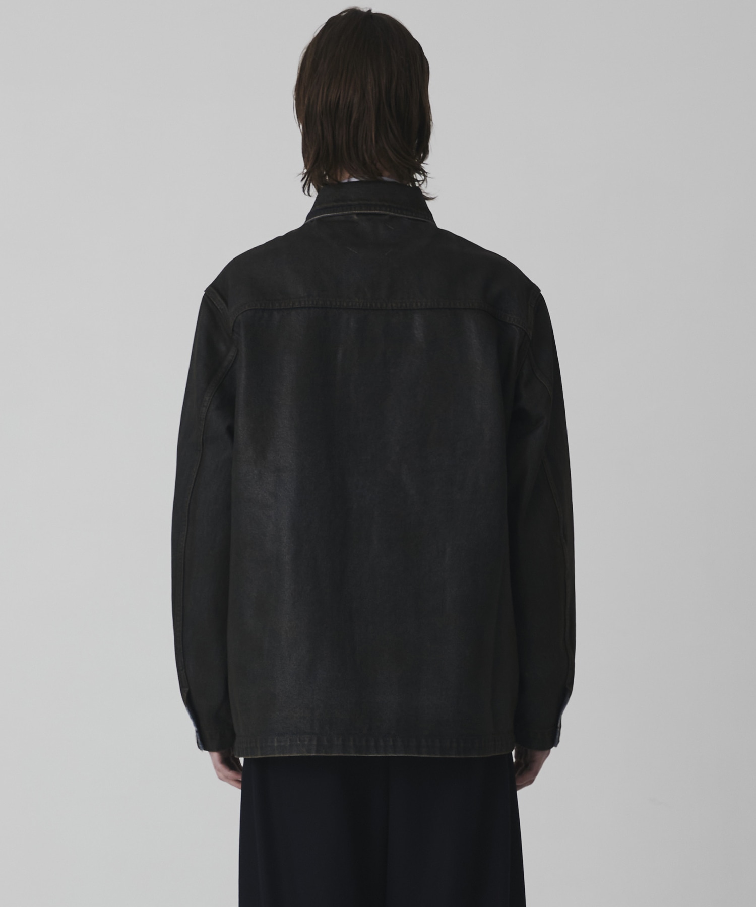 コーティングデニムカバーオール