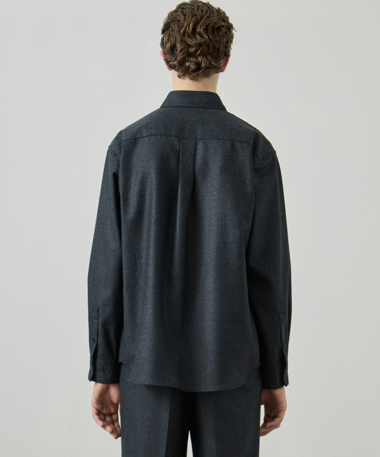 ウールフラノ レギュラーカラーシャツ