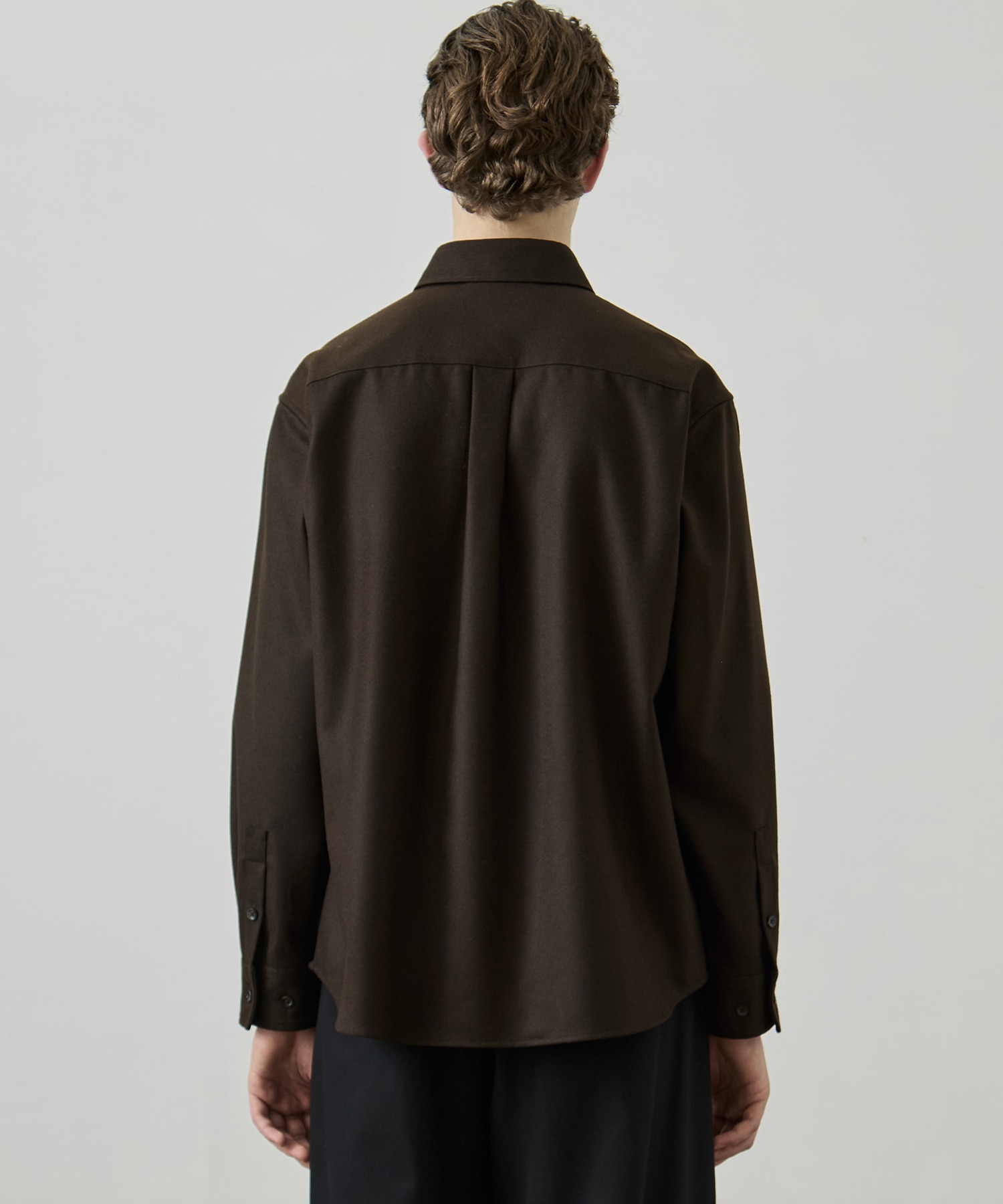 〈残りわずか〉ウールフラノ レギュラーカラーシャツ