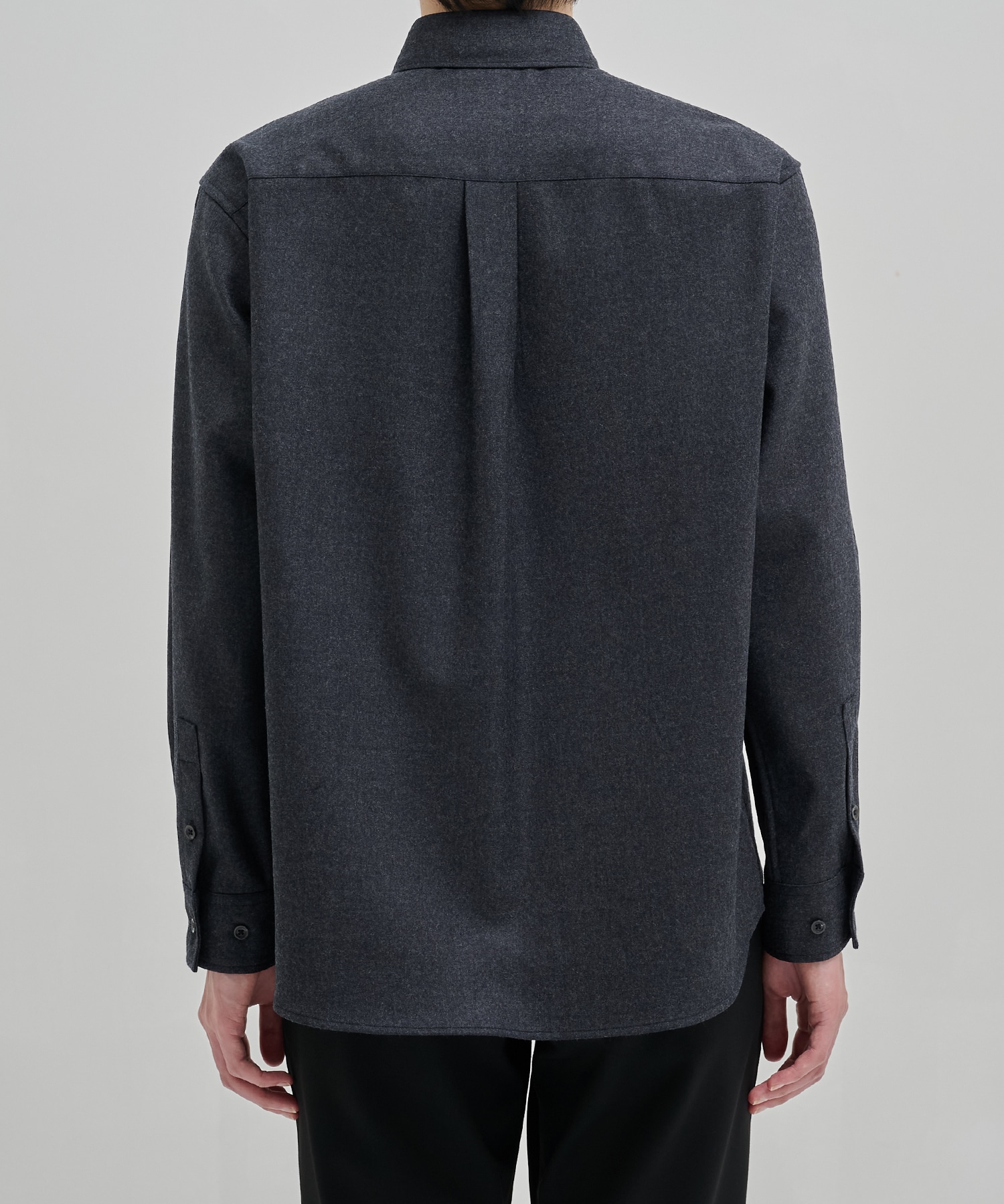 〈残りわずか|再入荷なし〉ウールフラノ レギュラーカラーシャツ