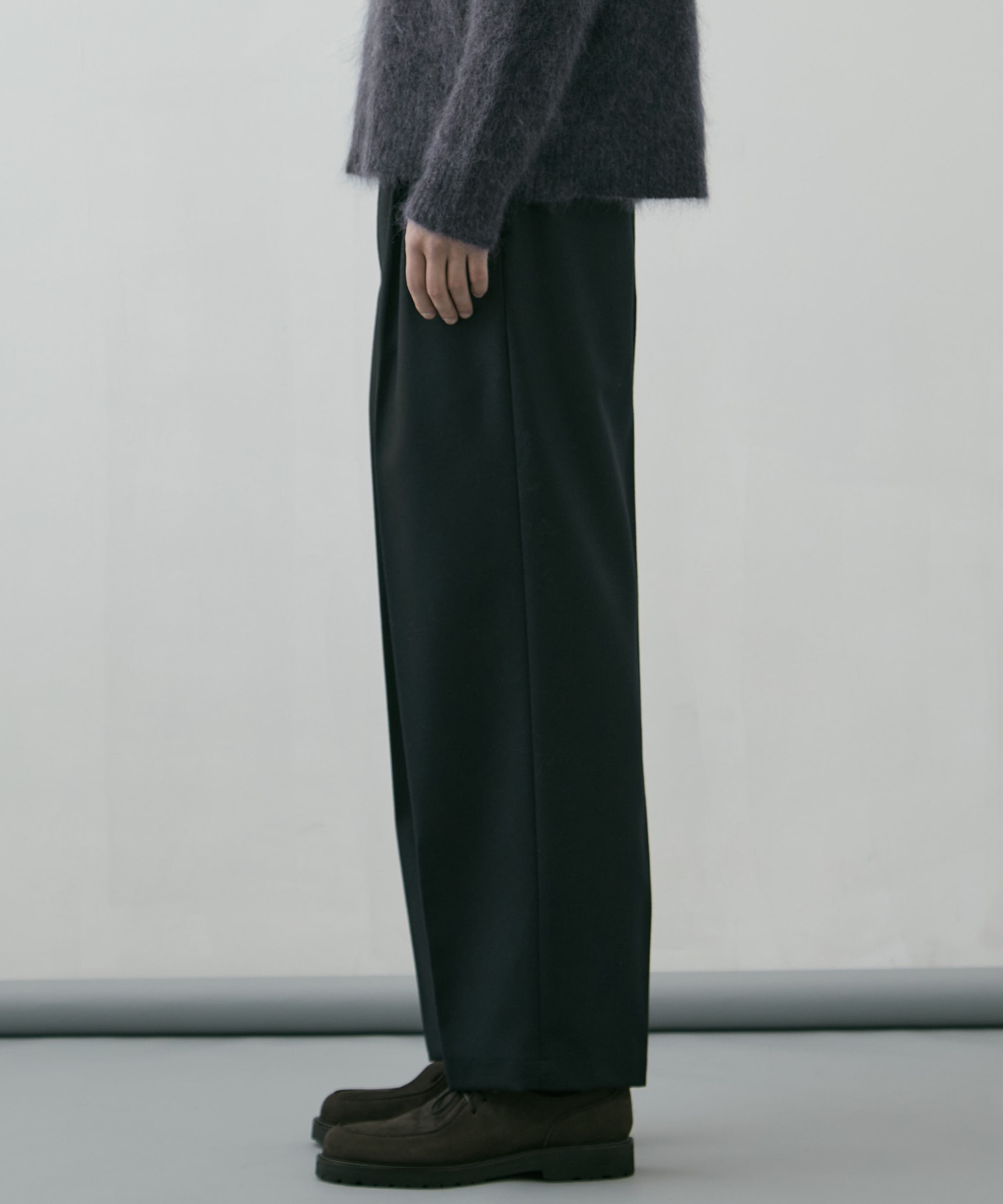 ZQ HARD FLANNEL 2タックワイドストレートパンツ