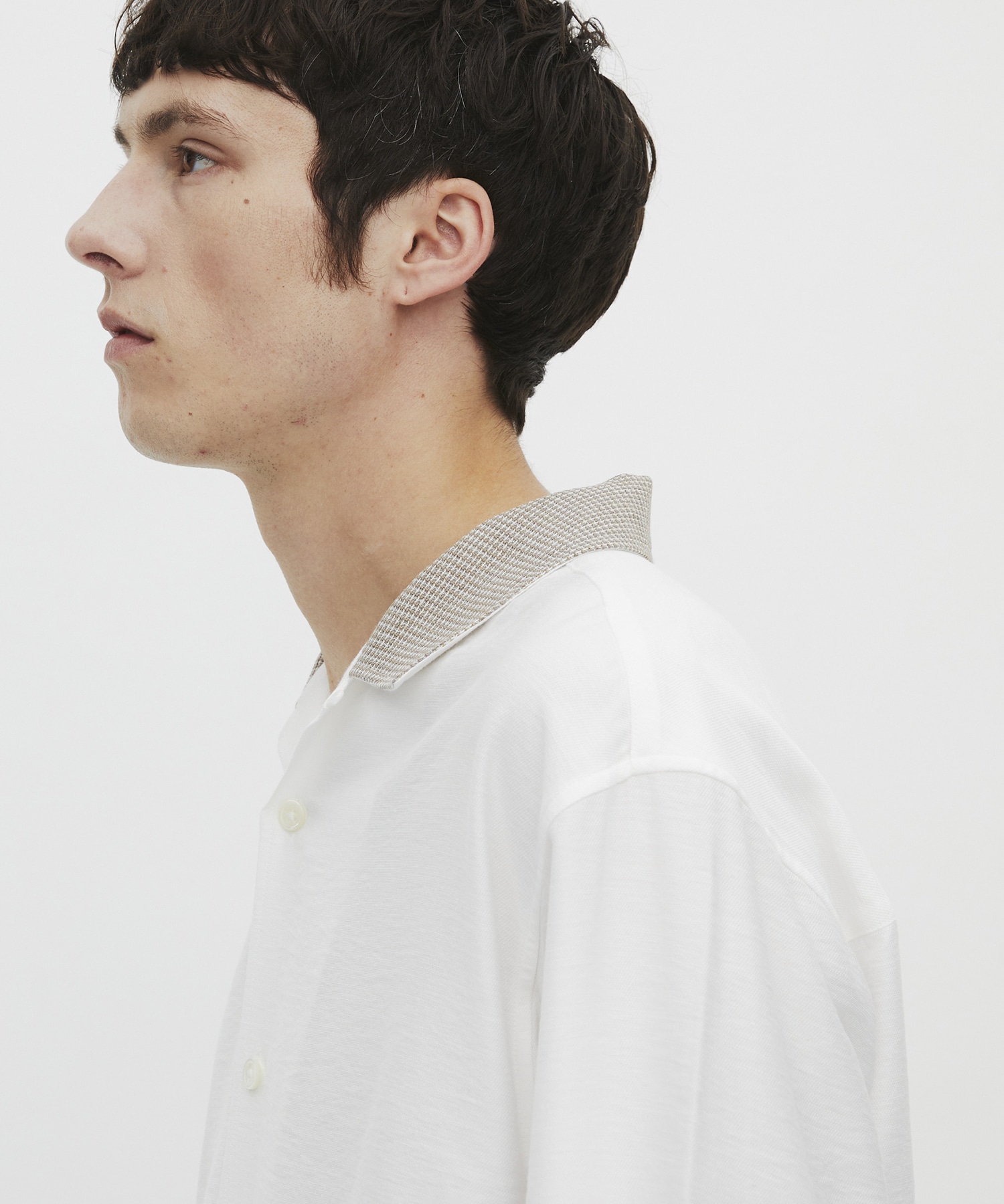 〈再入荷なし〉TWEED COLLER ロングスリーブシャツ