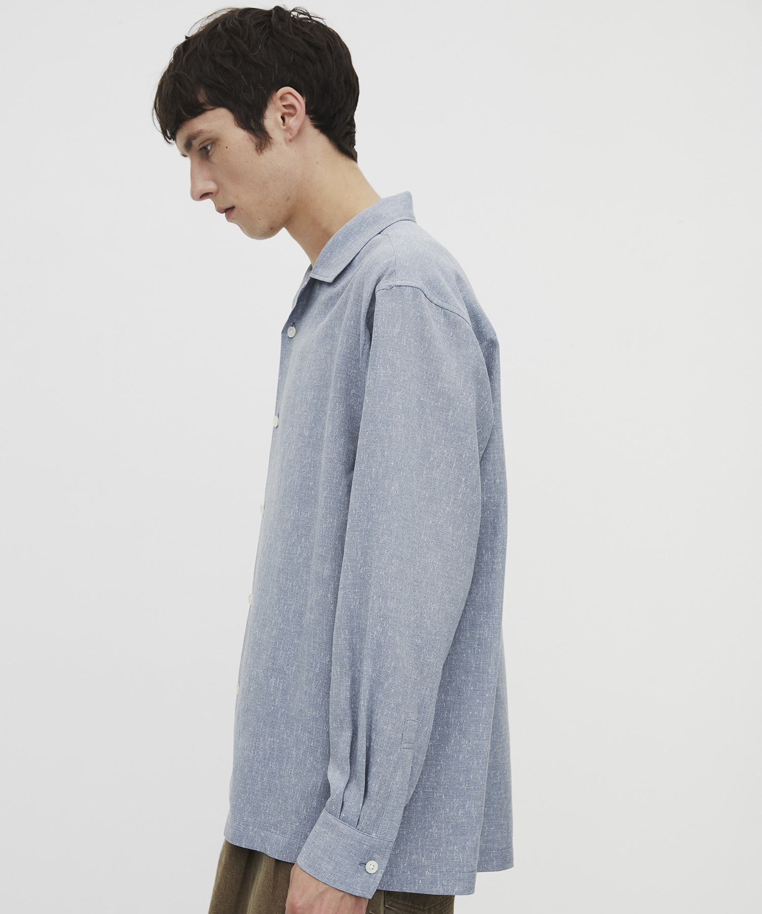 〈再入荷なし〉TWEED COLLER ロングスリーブシャツ