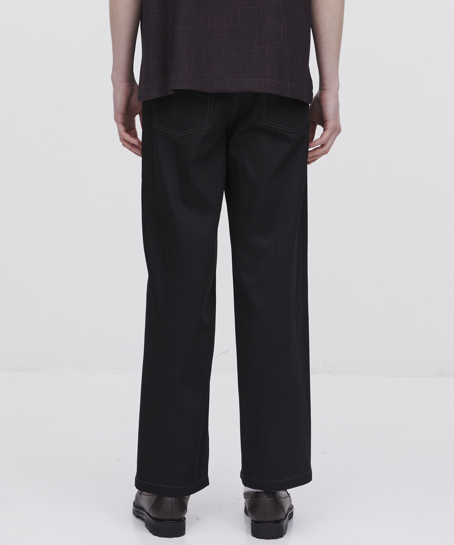 SUPIMA DENIM ストレートセミフレアパンツ