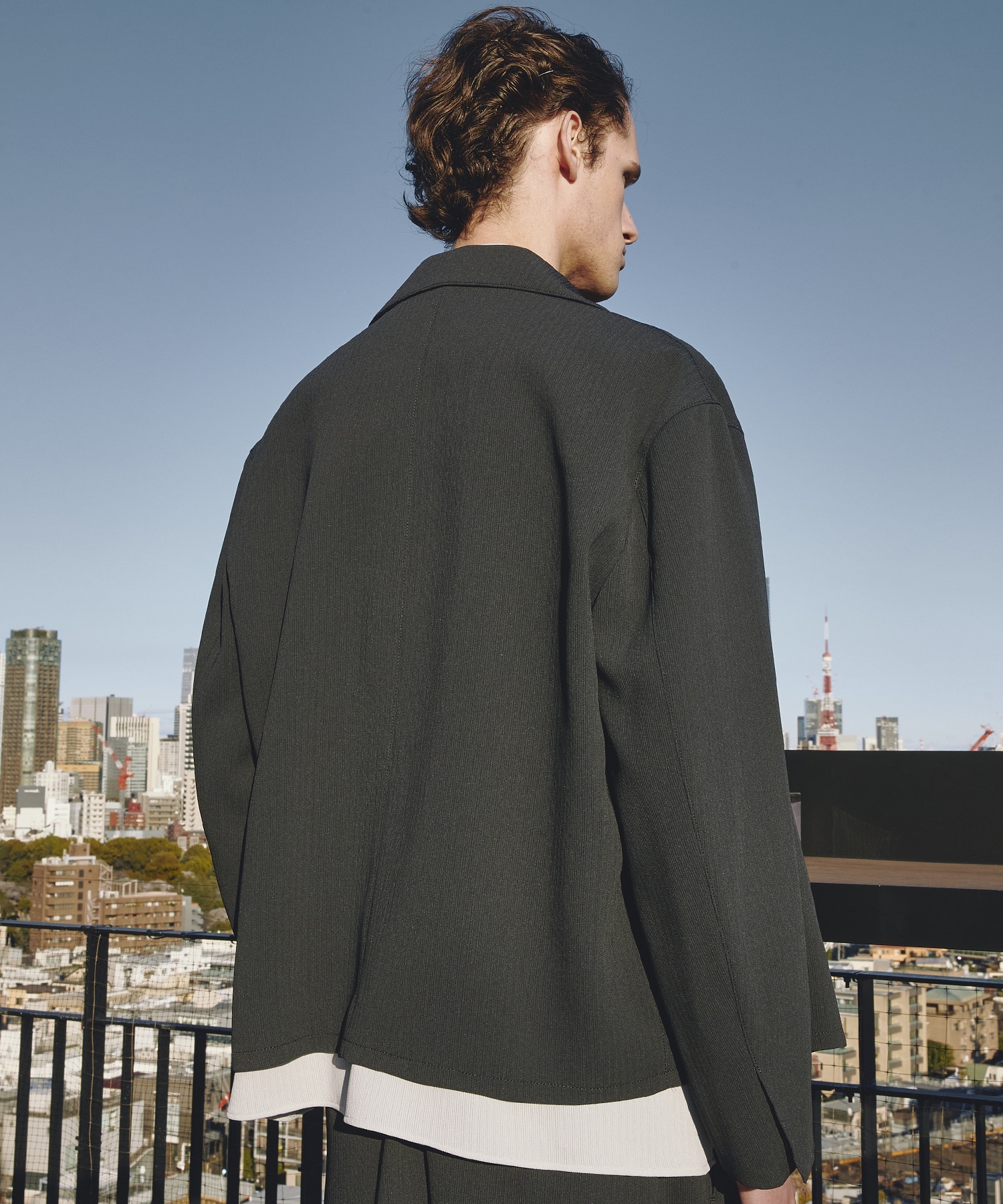 COLD DRY PLEATS ハリントンブルゾン