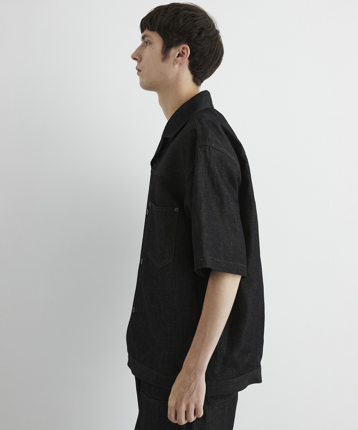 〈残りわずか｜再入荷なし〉9.5oz LINEN DENIM ワークシャツ S/S