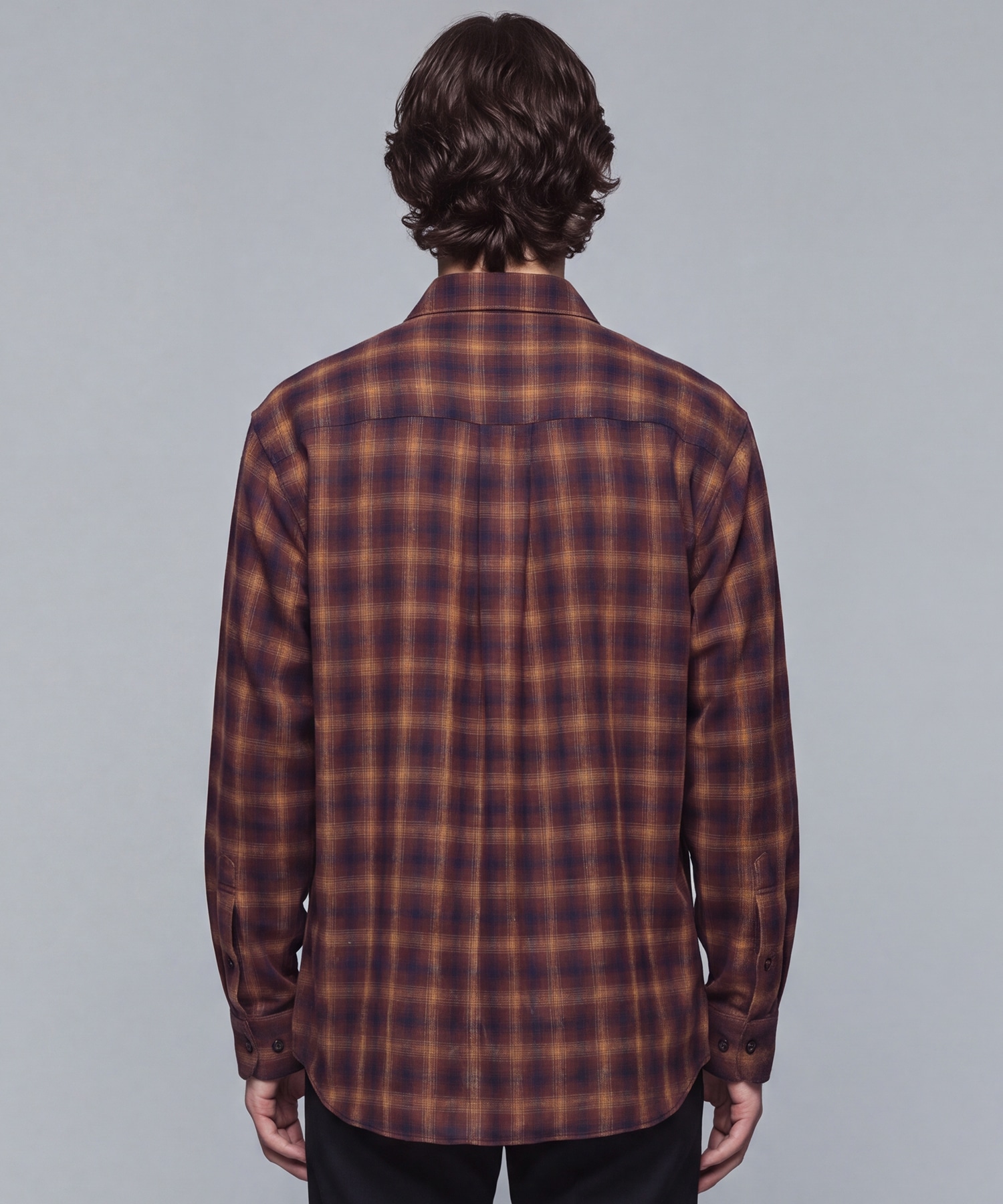 WOOL NYLON OMBRE CHECK SHIRT