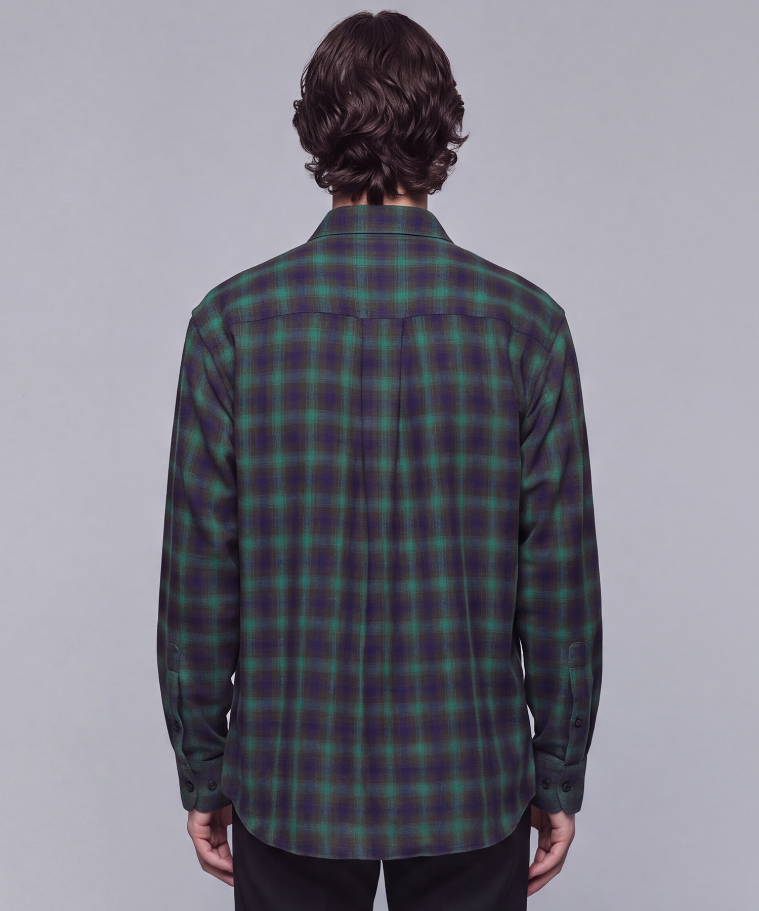 WOOL NYLON OMBRE CHECK SHIRT