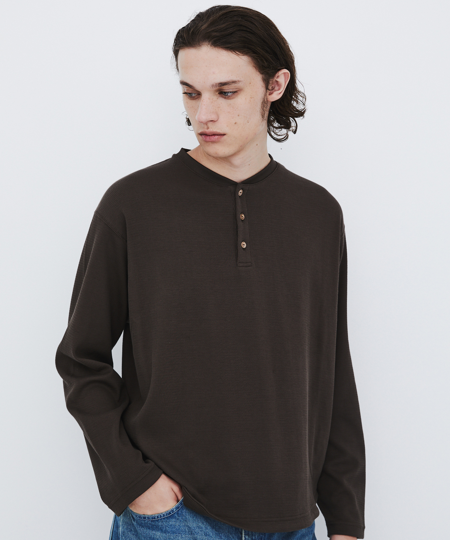 SEA ISLAND COTTON THERMAL HENRY LSTEE