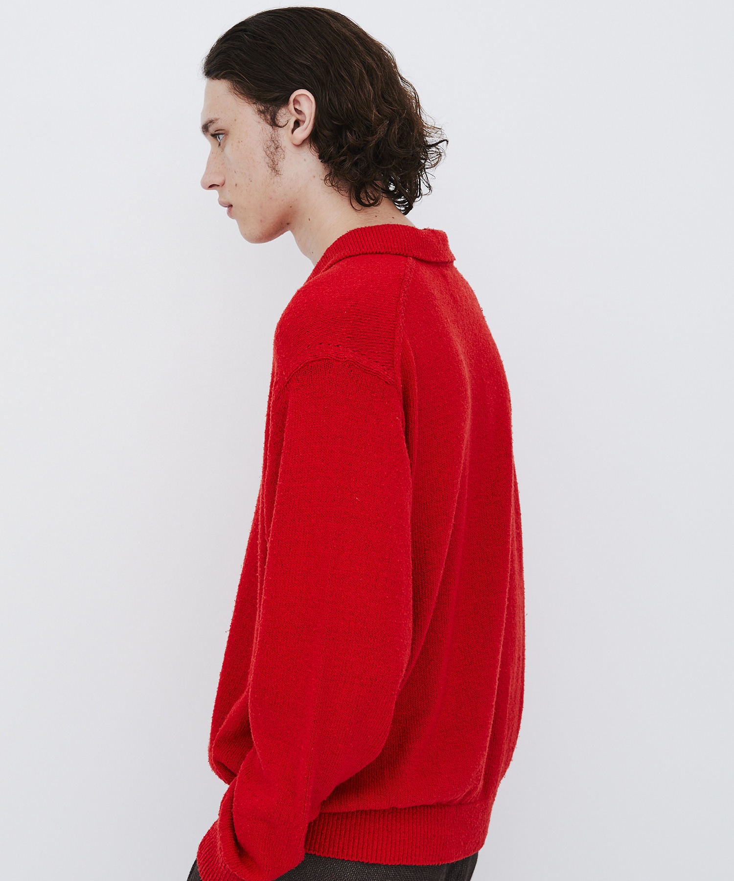 〈数量限定|サイズ2:残り1点〉7G SILK NEP TWEED POLO SHIRTS