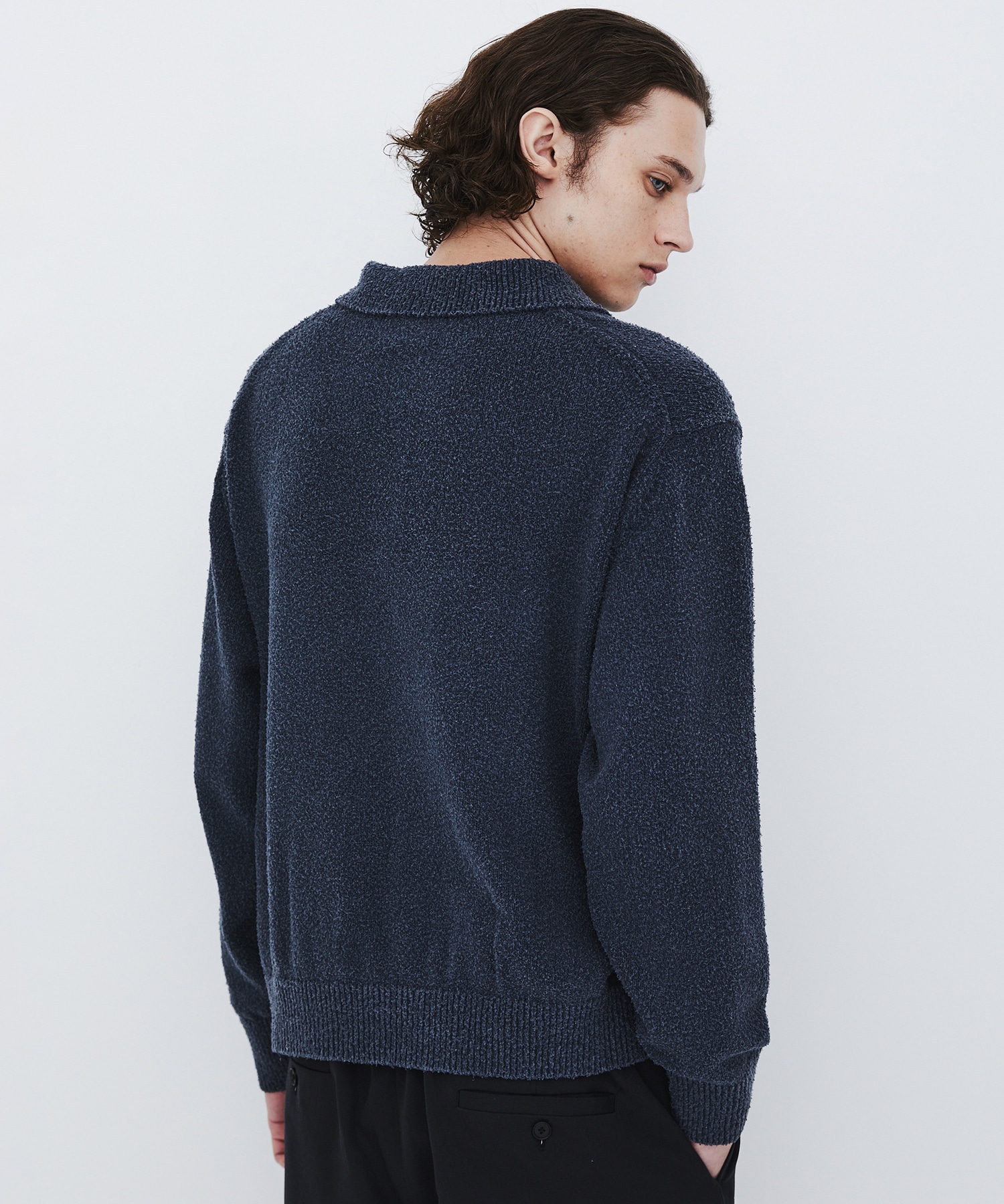 〈数量限定|各サイズ:残り1点〉7G SILK NEP TWEED POLO SHIRTS