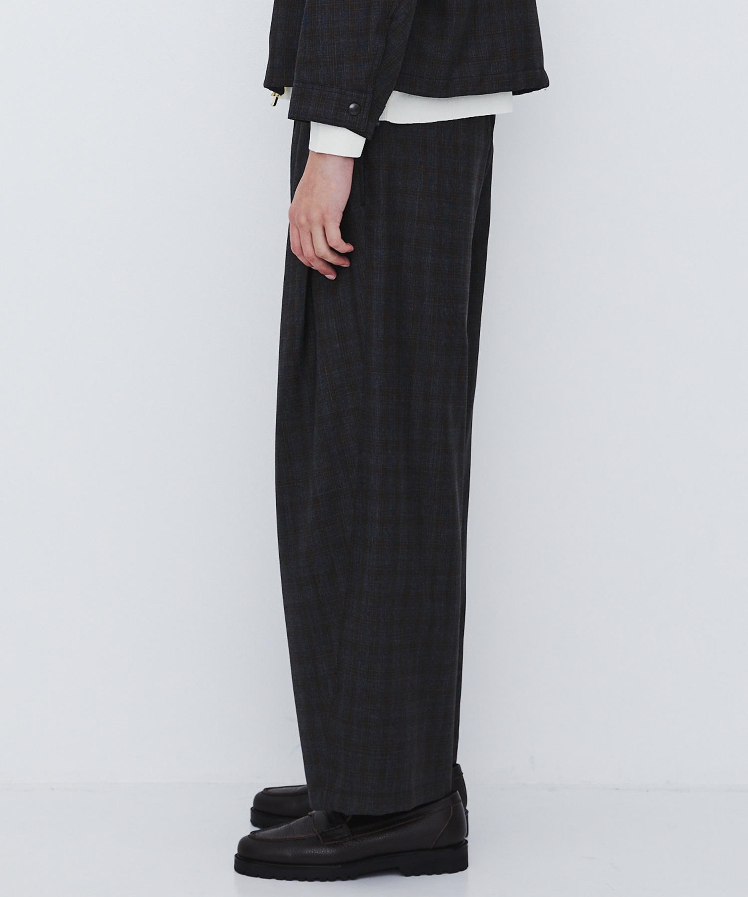 〈数量限定〉CUBA CHECK 2タックワイドパンツ