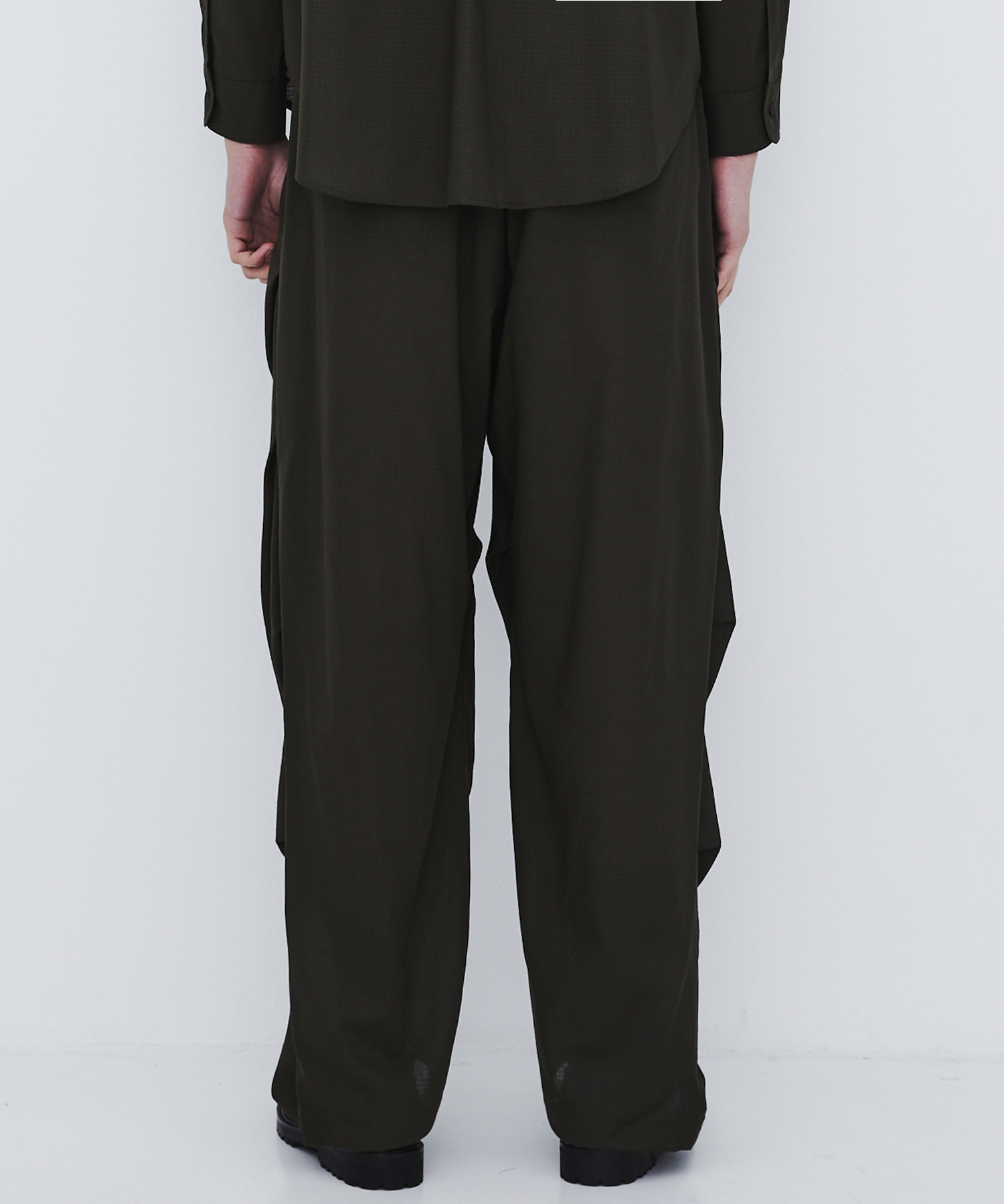 WOOL NYLON RIPSTOP ワイドパラシュートパンツ