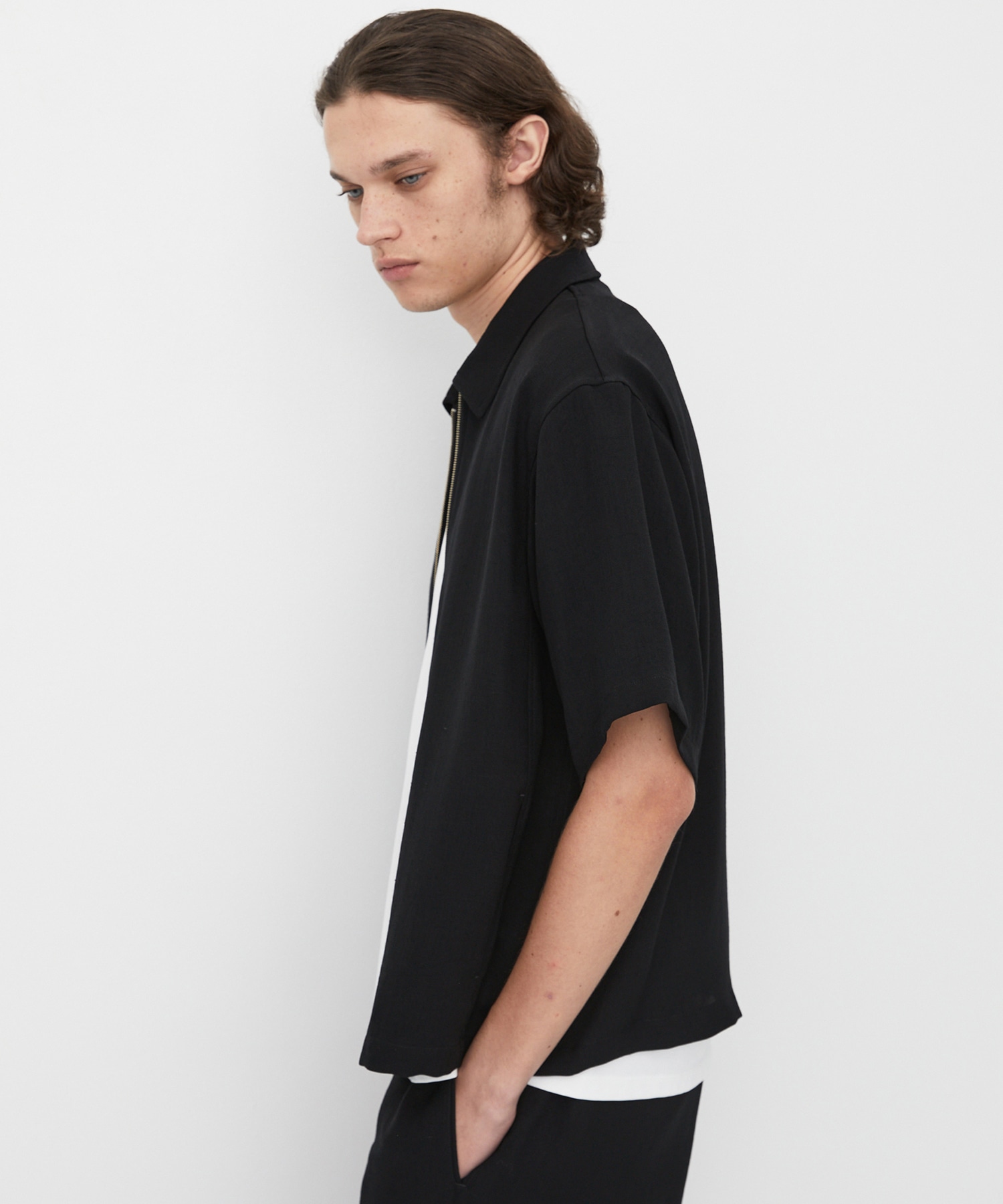 MODERN SILK LINEN ショートスリーブブルゾン