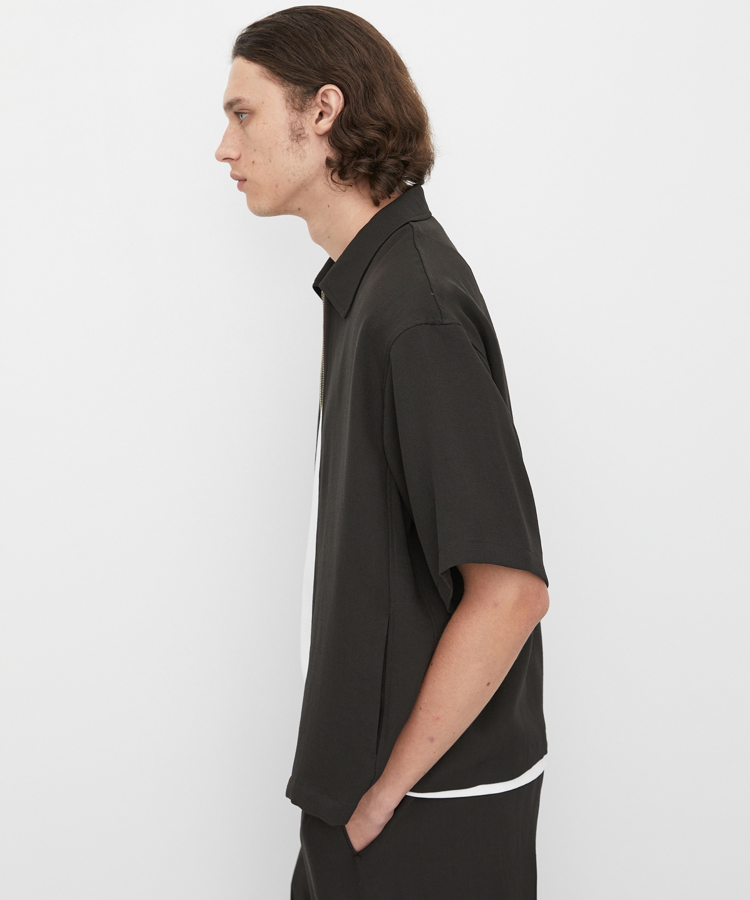 MODERN SILK LINEN ショートスリーブブルゾン