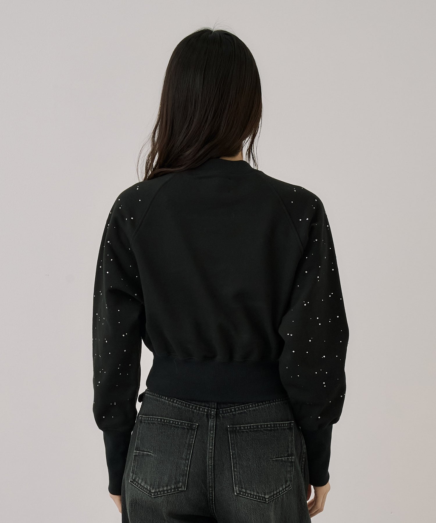 ラインストーンショートプルオーバー