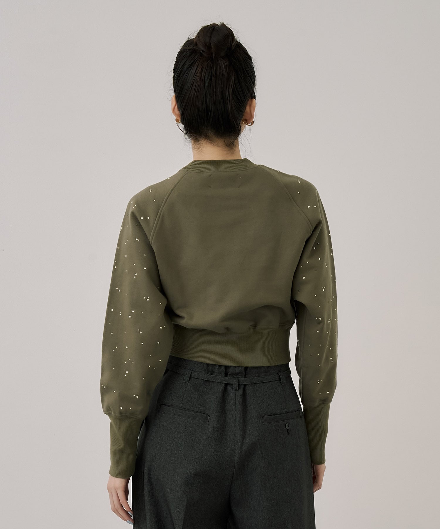 ラインストーンショートプルオーバー