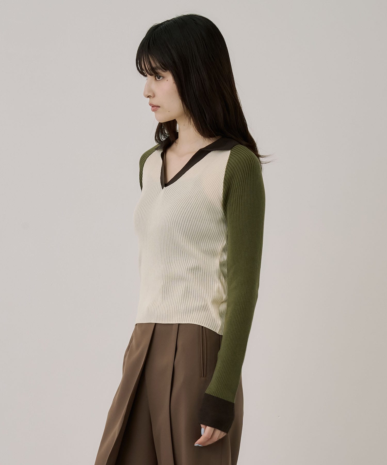 キュプラコットンニットポロ