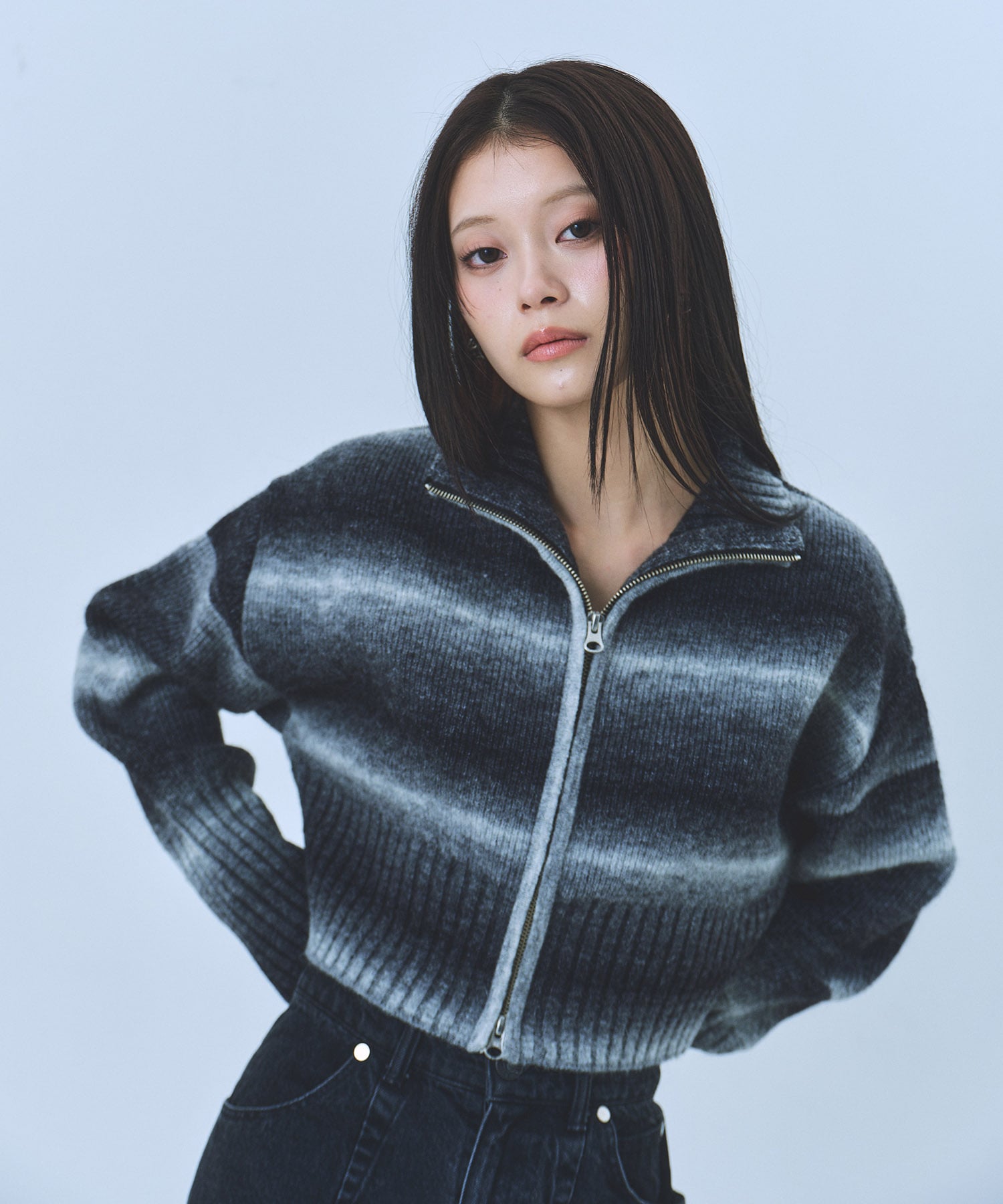 アルパカニットショートカーディガン(FREE BLACK): : ウィメンズ