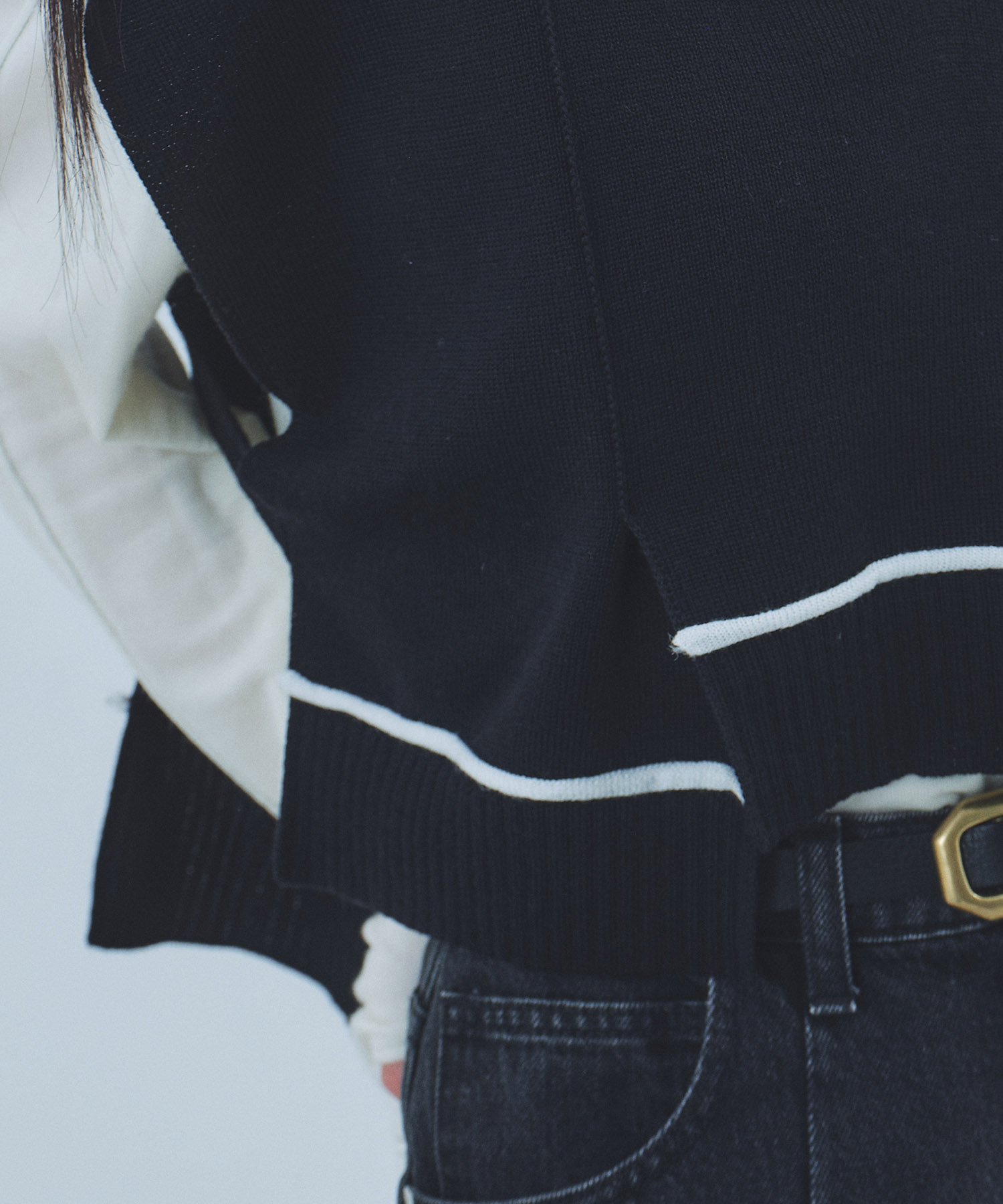 バックロングラインニットベスト(FREE BLACK): : ウィメンズ｜UNITED