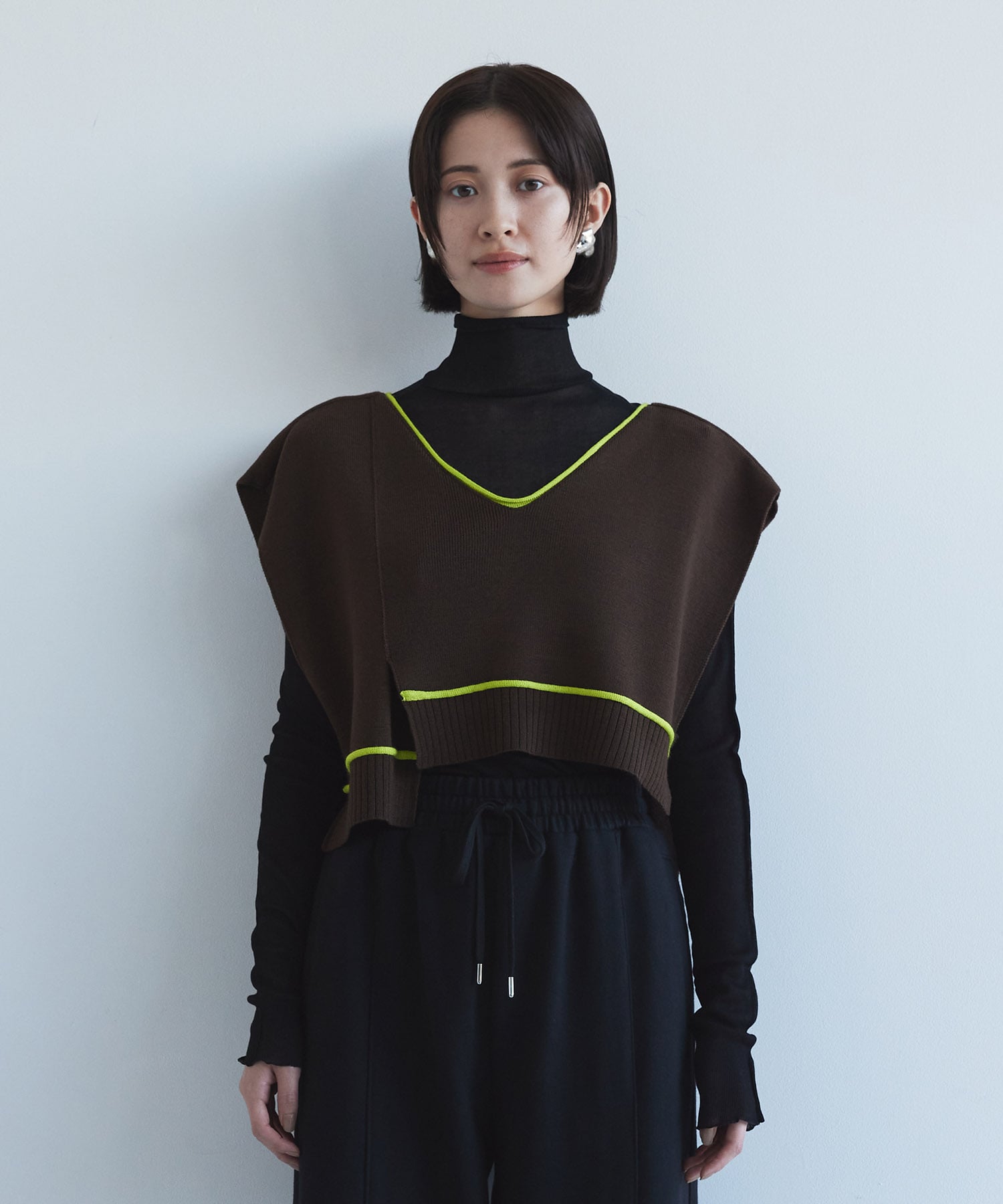 バックロングラインニットベスト