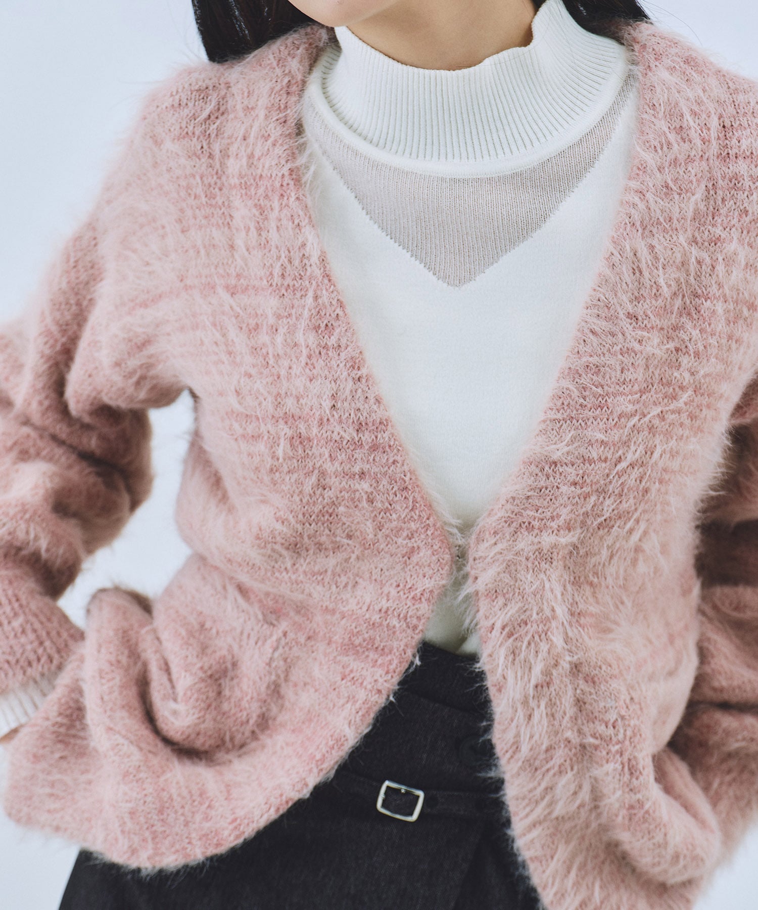 シャギーモヘアカーディガン