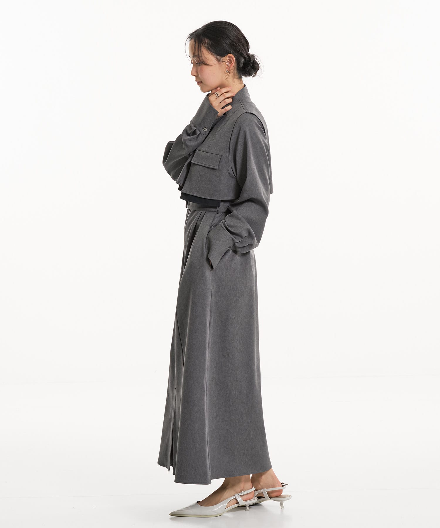 ポケットベストSETジッパーワンピース