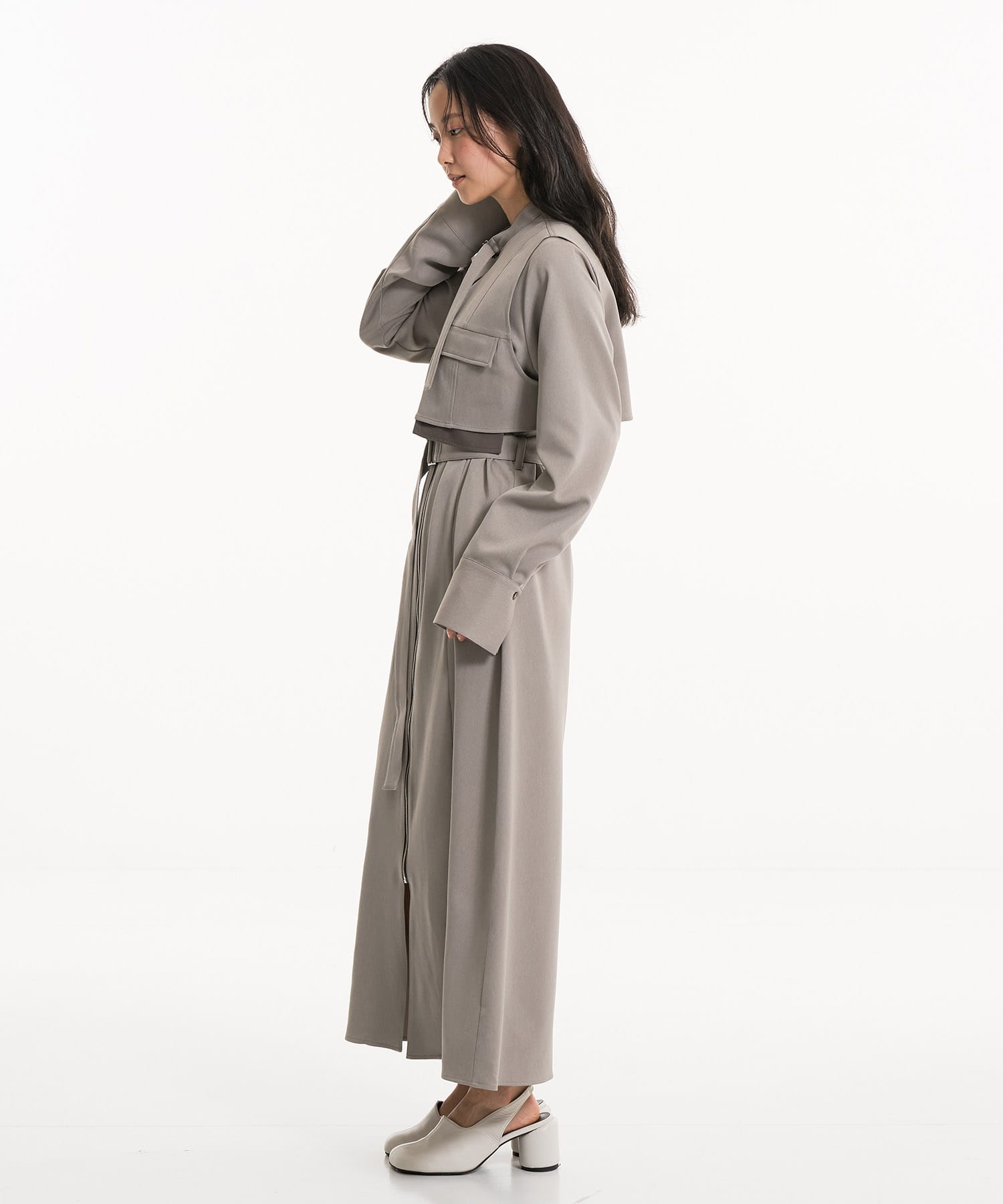 ポケットベストSETジッパーワンピース