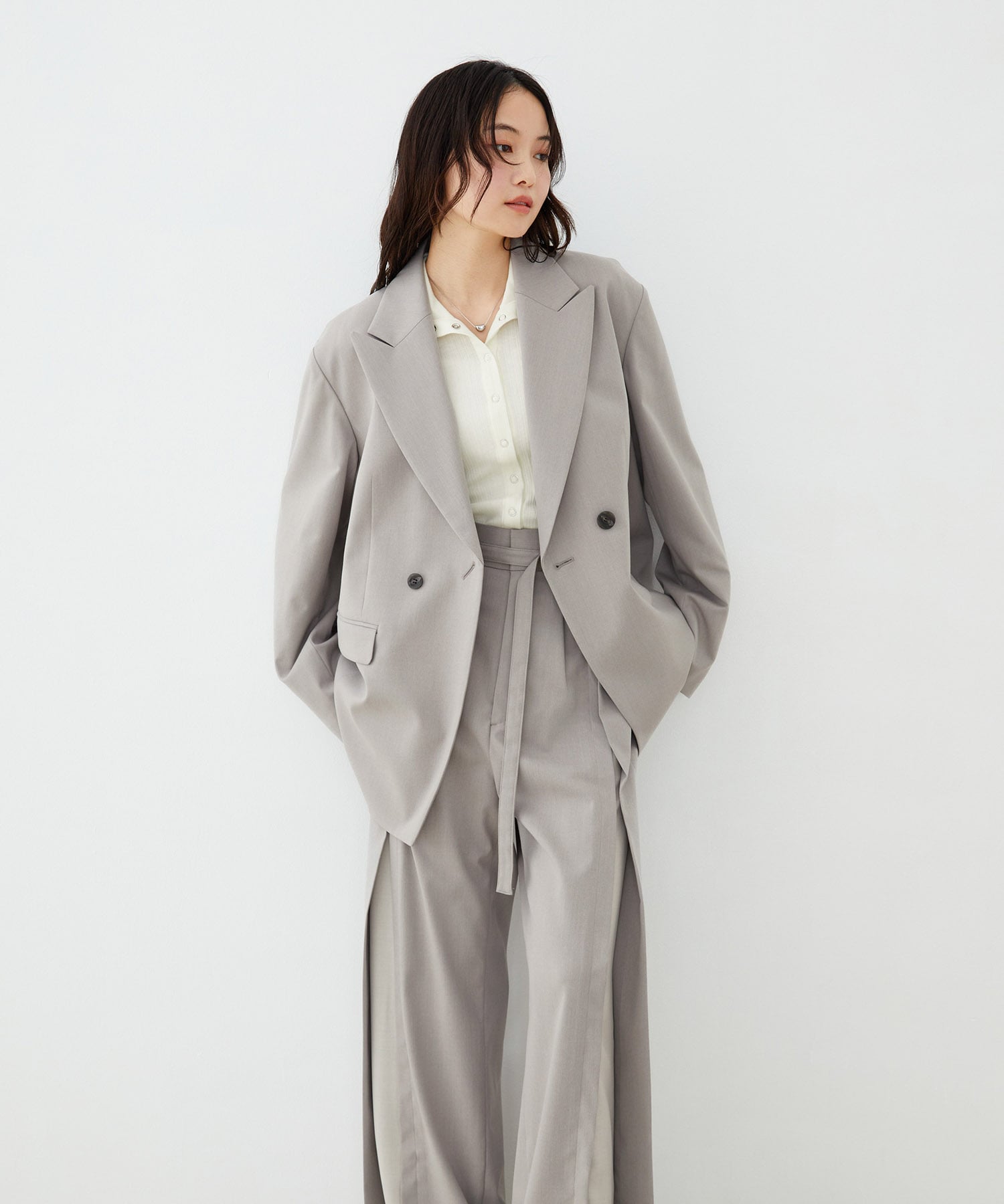 【セットアップ対応】ラップレイヤーワイドパンツ