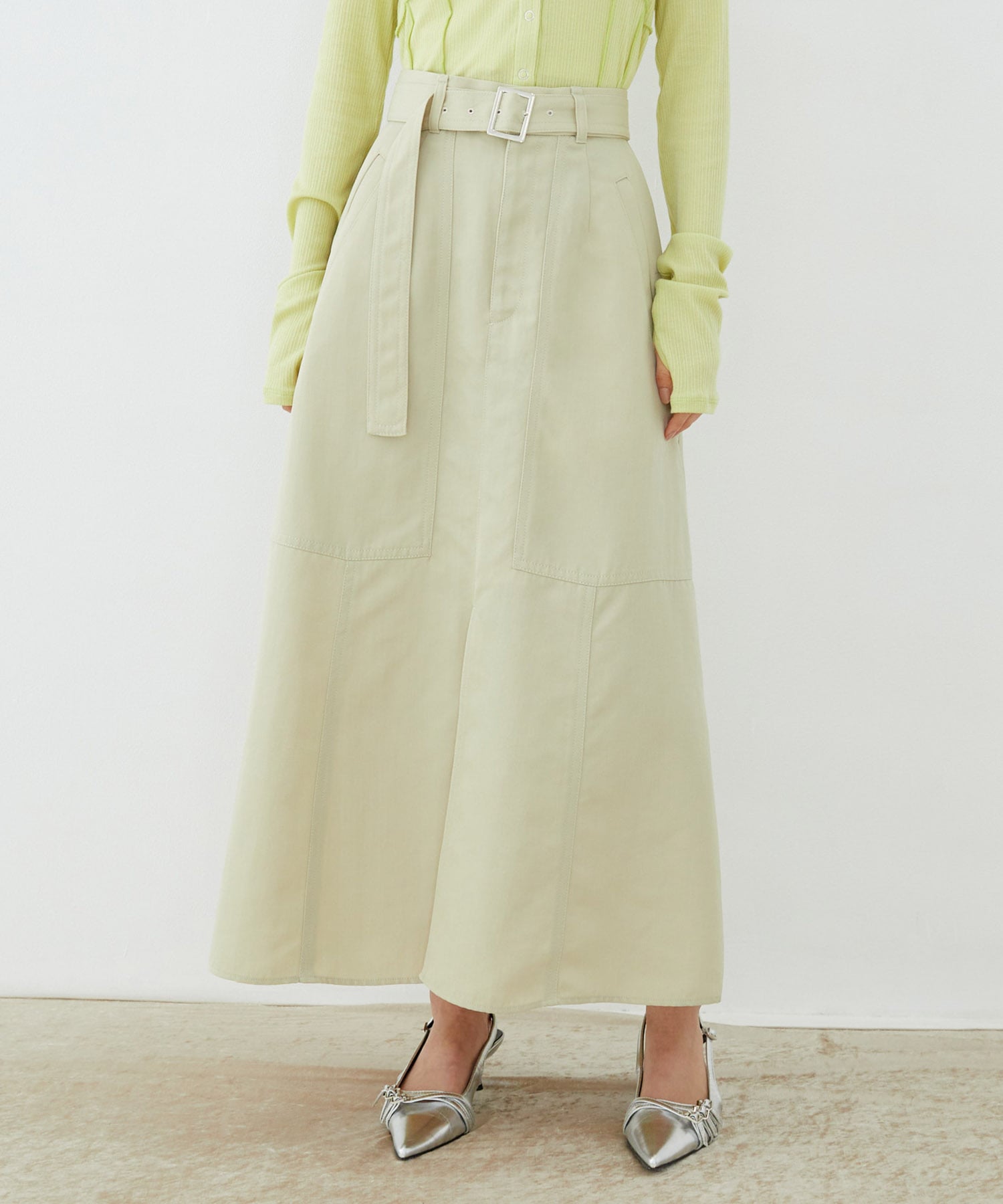 ステッチワークポケットスカート