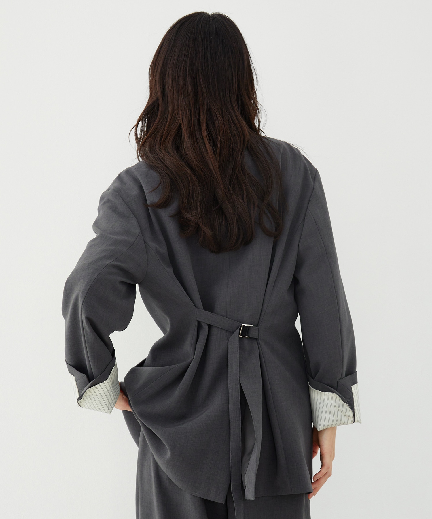 【セットアップ対応】アシメストリングテーラードジャケット