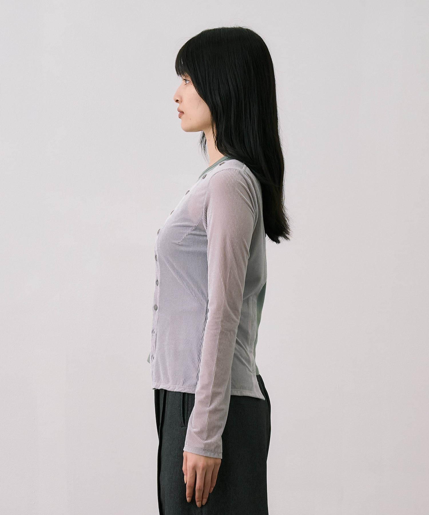 シアーベロアリブMIXプルオーバー